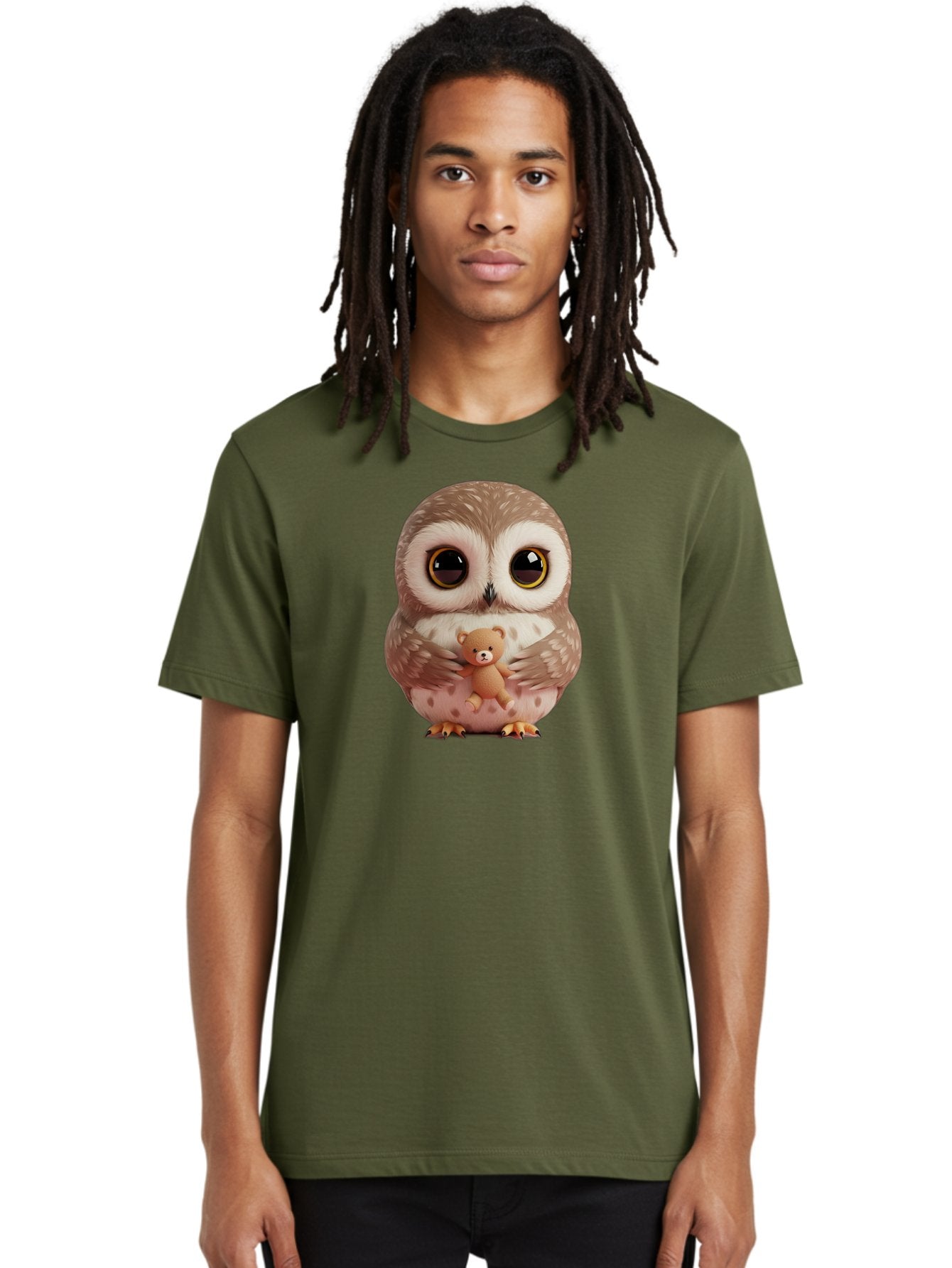 Owl-With-Teddy-3 Men'S Graphic Tee, 100% Cotton, Comfortable Casual Summer Wear, Machine Washable, Vintage Camera, Old Camera, Antique Camera, Black Camera, Classic Photography, Photography Equipment, Nostalgic Device, Film Camera, Camera Art Baf938 19