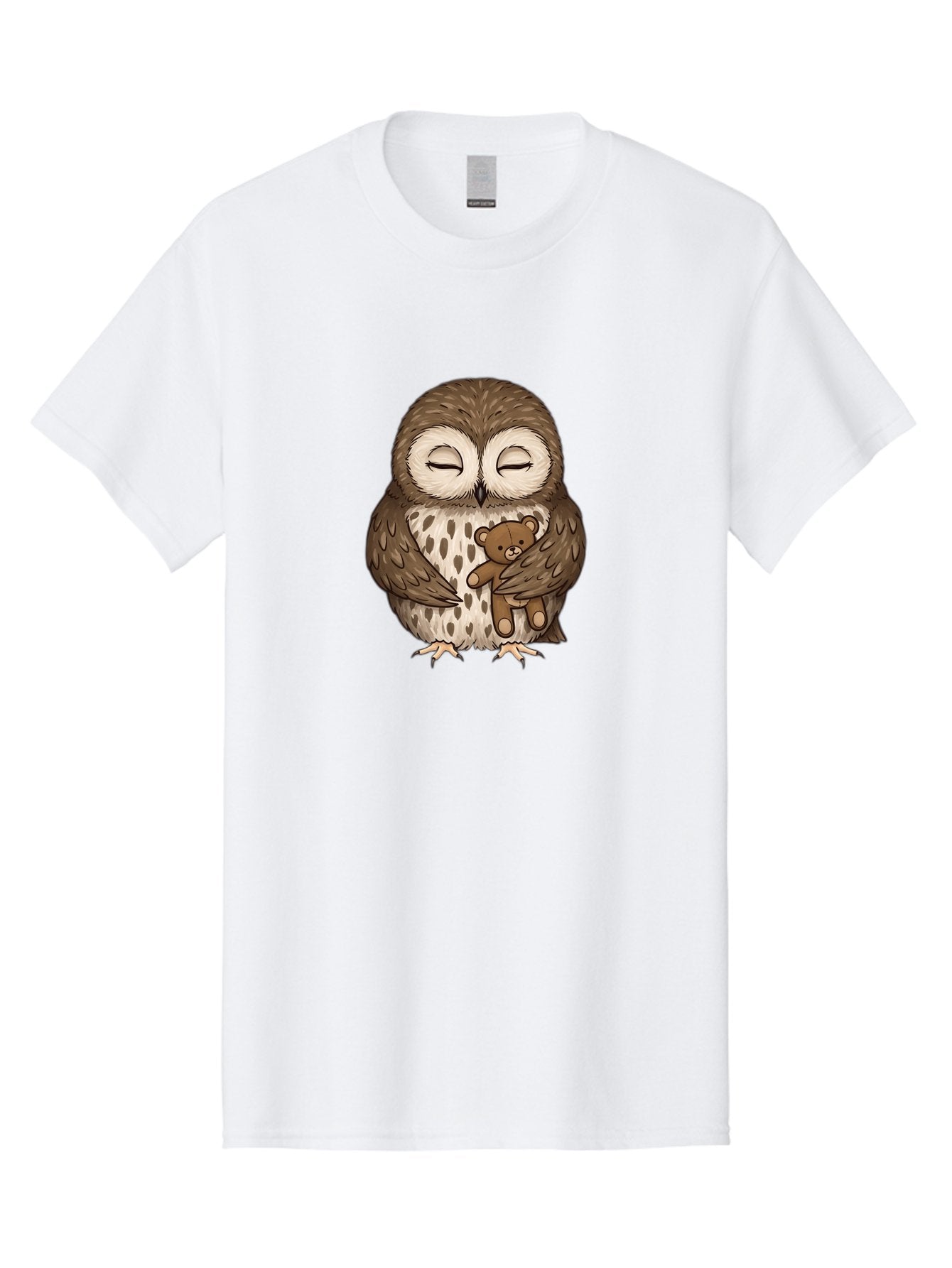 Owl-With-Teddy-4 Men'S Graphic Tee, 100% Cotton, Comfortable Casual Summer Wear, Machine Washable, Vintage Camera, Old Camera, Antique Camera, Black Camera, Classic Photography, Photography Equipment, Nostalgic Device, Film Camera, Camera Art Baf939