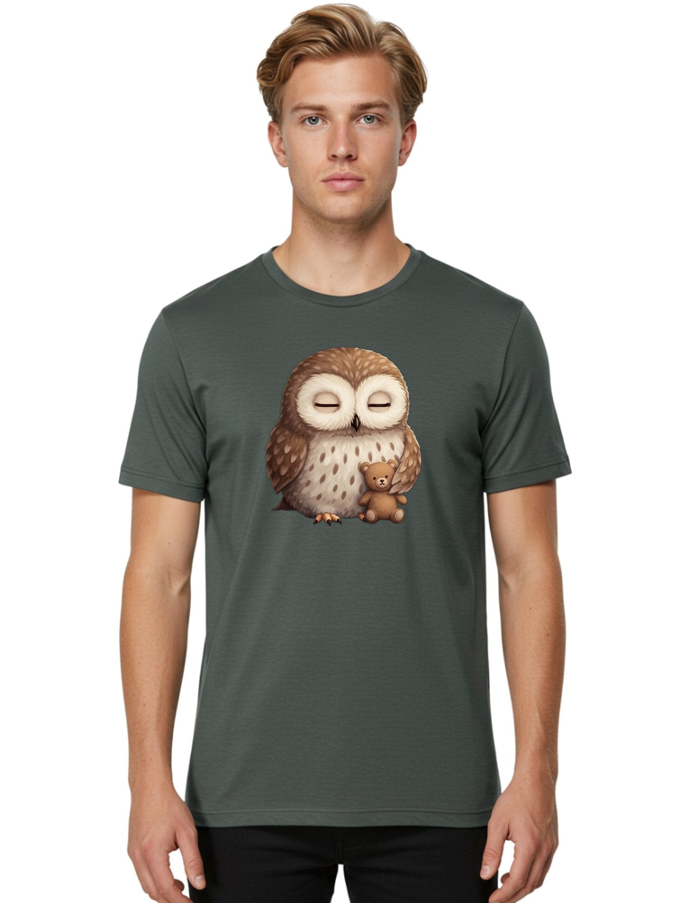 Owl-With-Teddy-Bear Men'S Graphic Tee, 100% Cotton, Comfortable Casual Summer Wear, Machine Washable, Vintage Camera, Old Camera, Antique Camera, Black Camera, Classic Photography, Photography Equipment, Nostalgic Device, Film Camera, Baf940 29