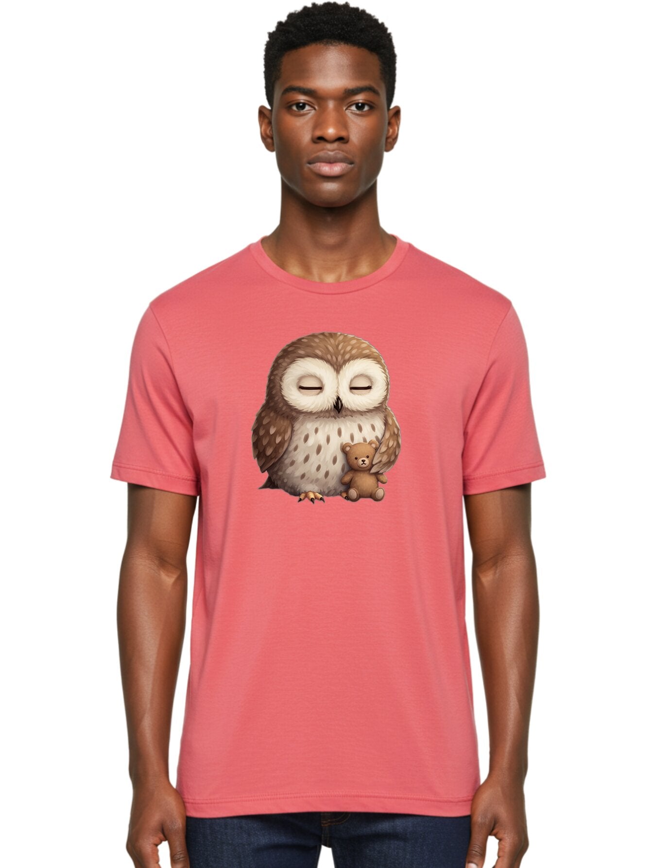 Owl-With-Teddy-Bear Men'S Graphic Tee, 100% Cotton, Comfortable Casual Summer Wear, Machine Washable, Vintage Camera, Old Camera, Antique Camera, Black Camera, Classic Photography, Photography Equipment, Nostalgic Device, Film Camera, Baf940 17