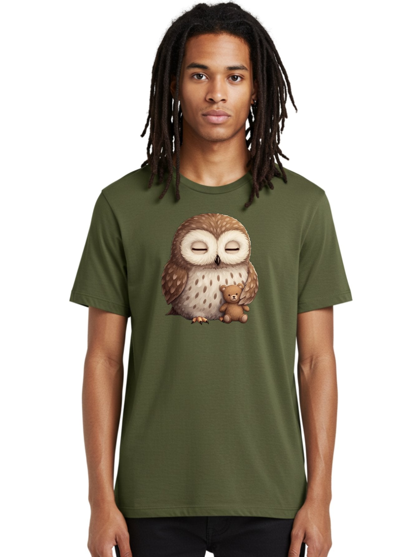 Owl-With-Teddy-Bear Men'S Graphic Tee, 100% Cotton, Comfortable Casual Summer Wear, Machine Washable, Vintage Camera, Old Camera, Antique Camera, Black Camera, Classic Photography, Photography Equipment, Nostalgic Device, Film Camera, Baf940 25