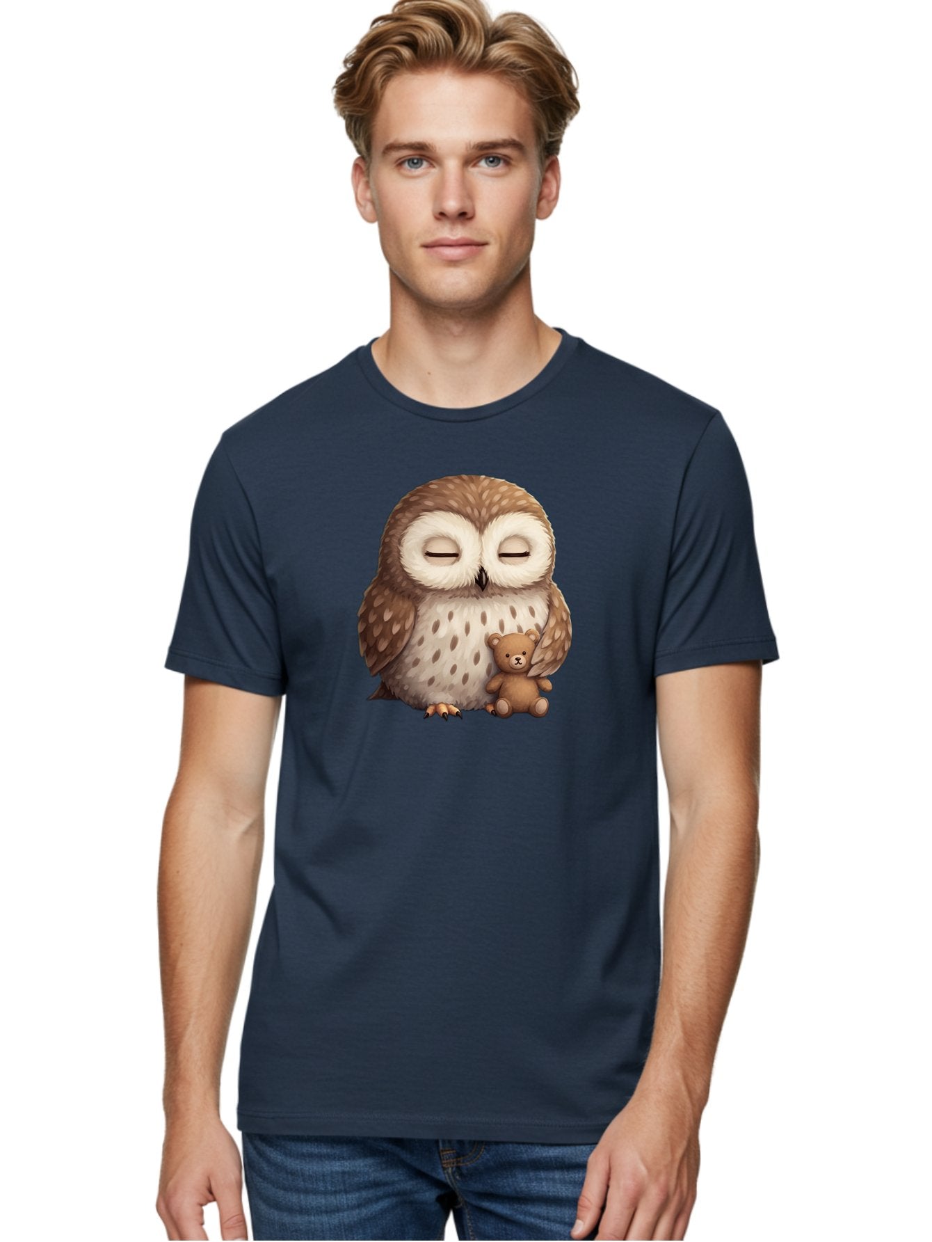 Owl-With-Teddy-Bear Men'S Graphic Tee, 100% Cotton, Comfortable Casual Summer Wear, Machine Washable, Vintage Camera, Old Camera, Antique Camera, Black Camera, Classic Photography, Photography Equipment, Nostalgic Device, Film Camera, Baf940 19