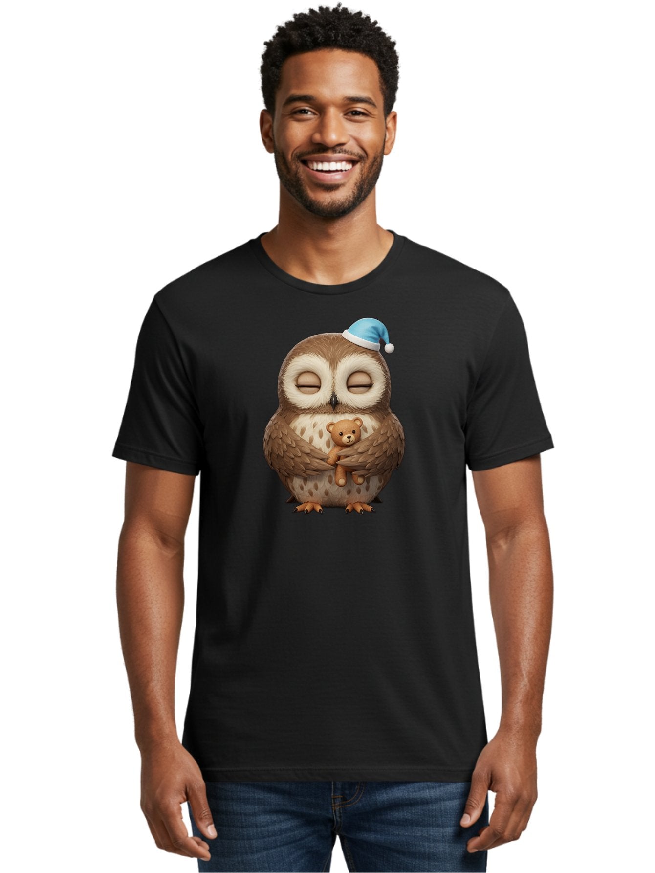 Owl-With-Teddy Men'S Graphic Tee, 100% Cotton, Comfortable Casual Summer Wear, Machine Washable, Vintage Camera, Old Camera, Antique Camera, Black Camera, Classic Photography, Photography Equipment, Nostalgic Device, Film Camera, Camera Art Baf941 24