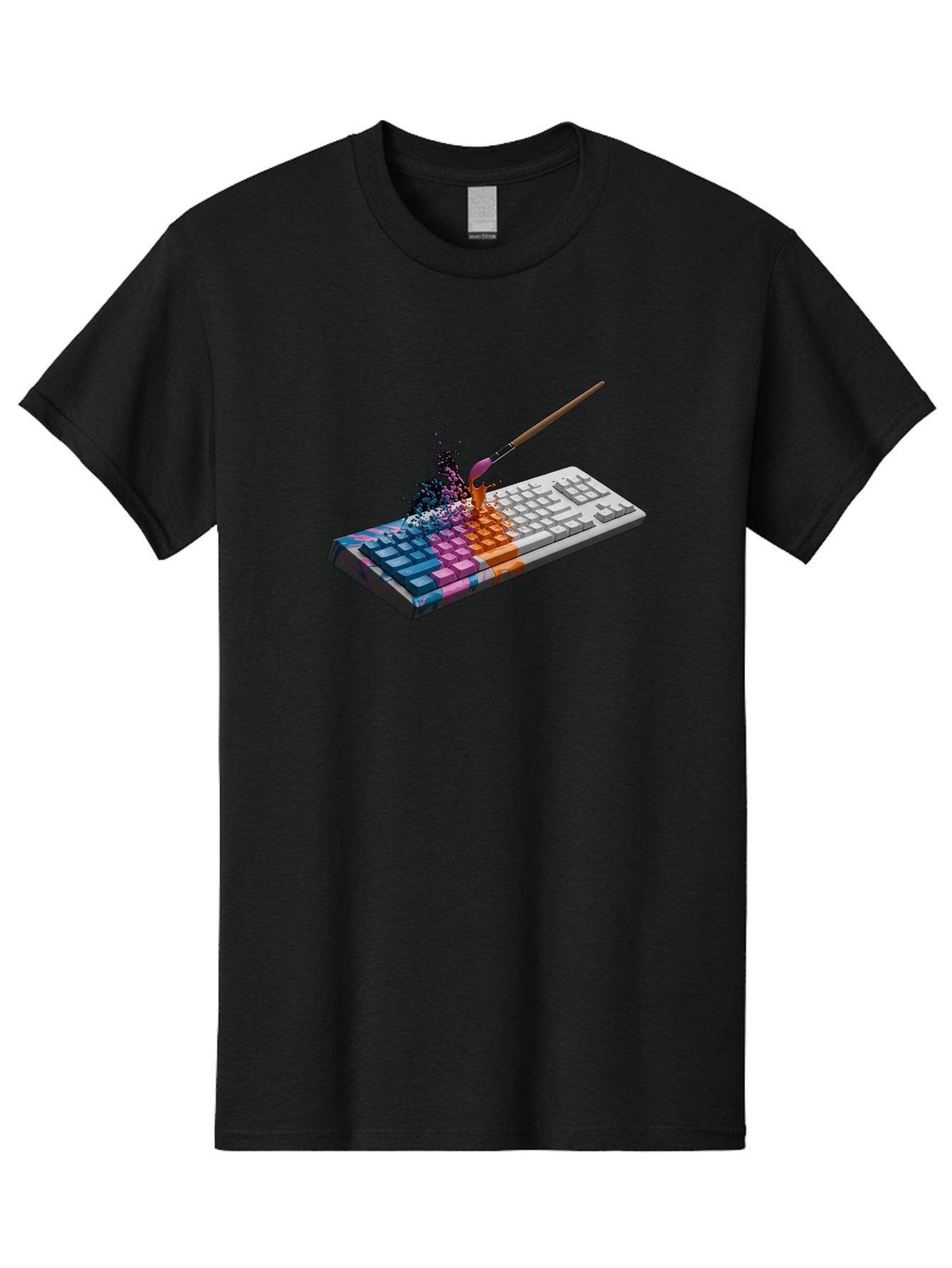 Paintbrush-Keyboard Men'S Graphic Tee, 100% Cotton, Comfortable Casual Summer Wear, Machine Washable, Vintage Camera, Old Camera, Antique Camera, Black Camera, Classic Photography, Photography Equipment, Nostalgic Device, Film Camera, Baf942 6