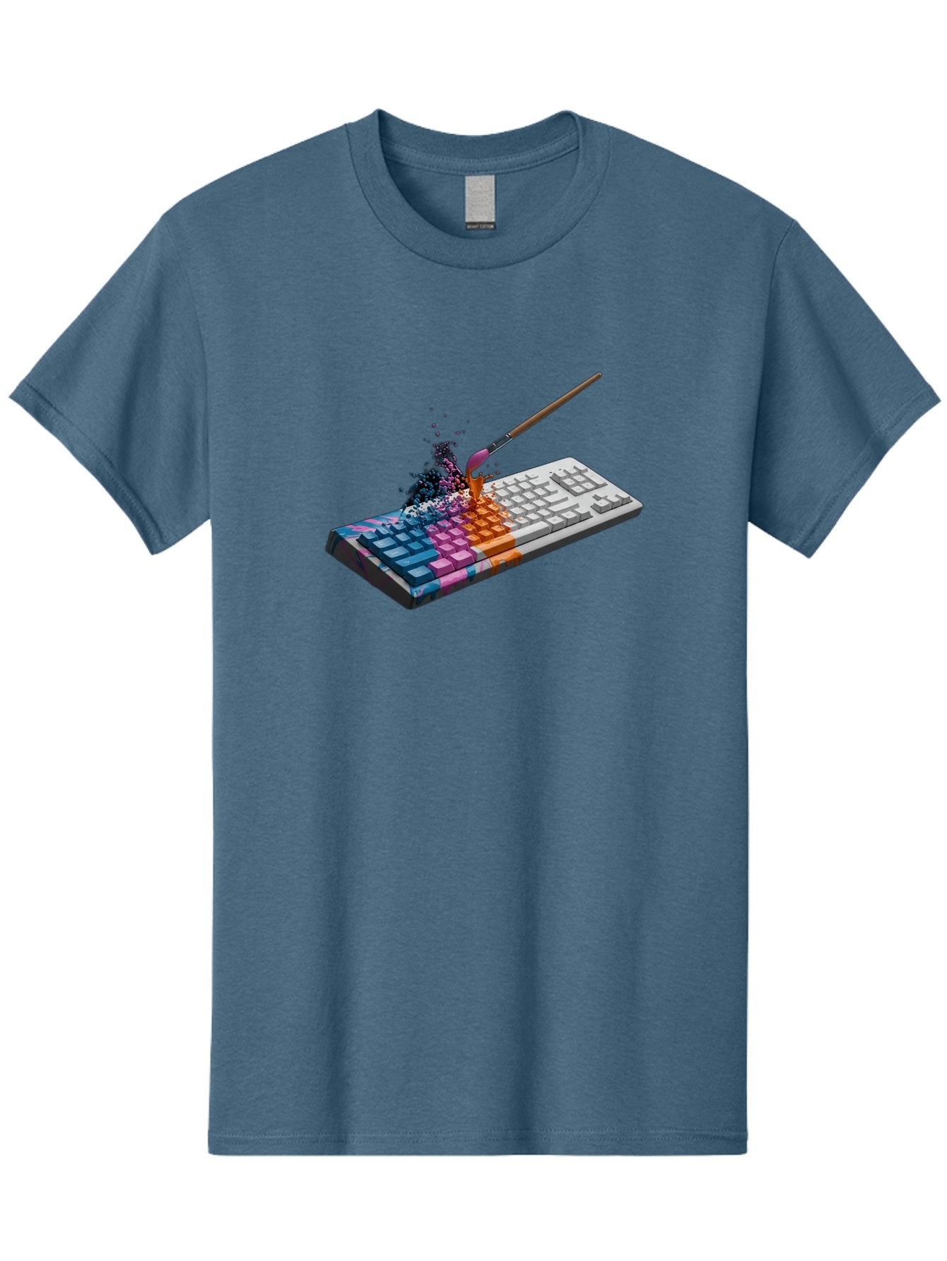 Paintbrush-Keyboard Men'S Graphic Tee, 100% Cotton, Comfortable Casual Summer Wear, Machine Washable, Vintage Camera, Old Camera, Antique Camera, Black Camera, Classic Photography, Photography Equipment, Nostalgic Device, Film Camera, Baf942 7