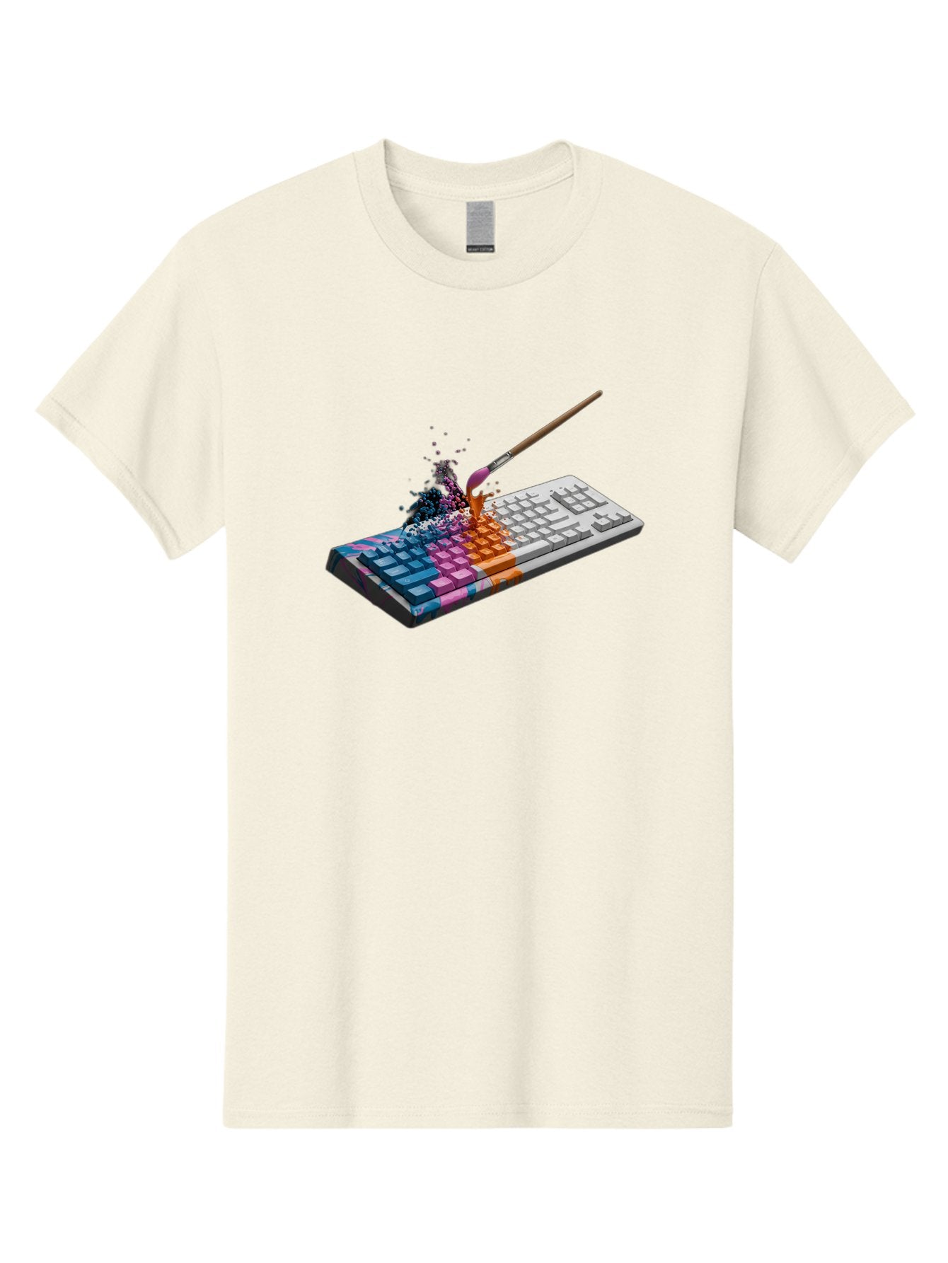Paintbrush-Keyboard Men'S Graphic Tee, 100% Cotton, Comfortable Casual Summer Wear, Machine Washable, Vintage Camera, Old Camera, Antique Camera, Black Camera, Classic Photography, Photography Equipment, Nostalgic Device, Film Camera, Baf942