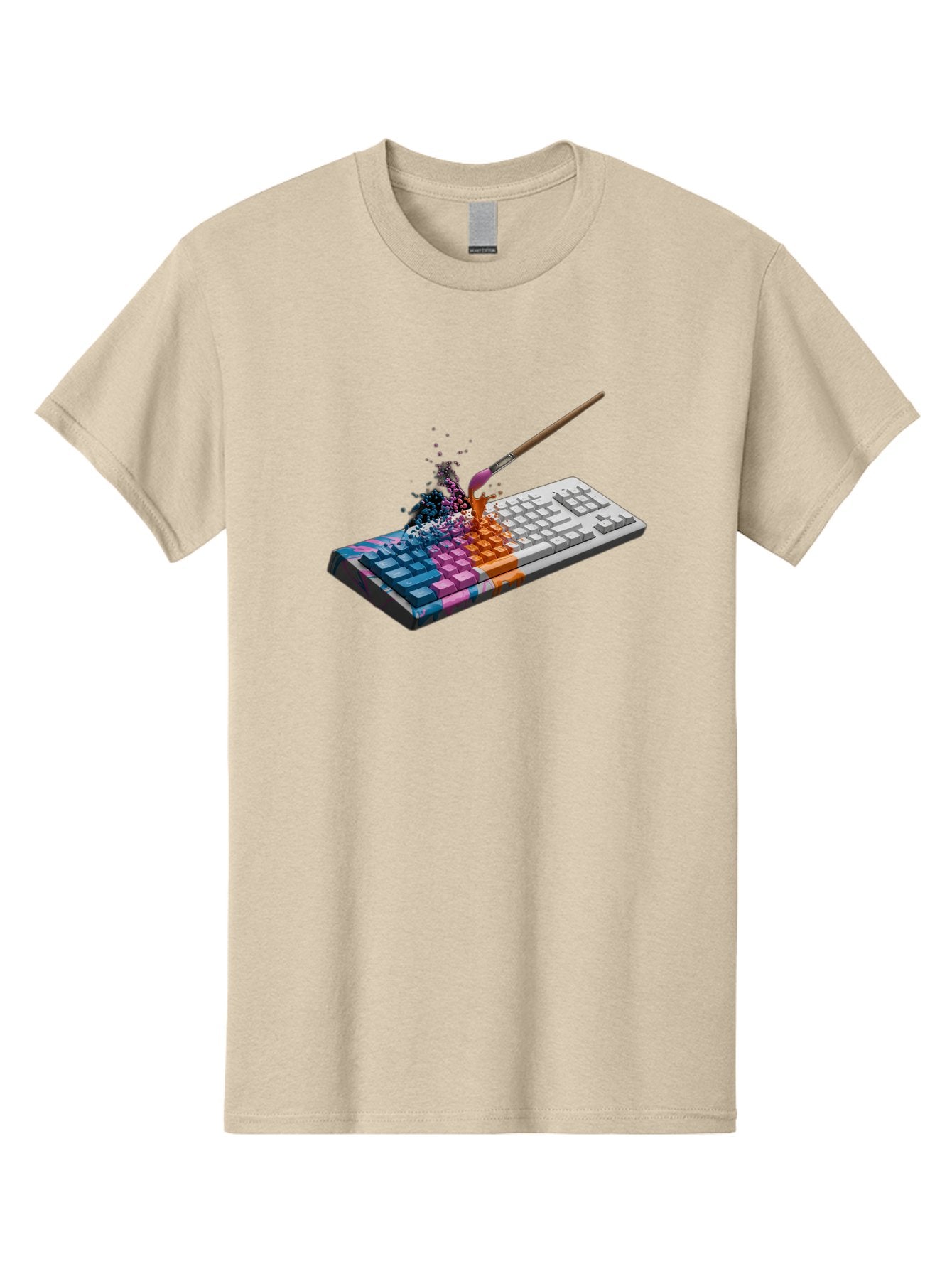 Paintbrush-Keyboard Men'S Graphic Tee, 100% Cotton, Comfortable Casual Summer Wear, Machine Washable, Vintage Camera, Old Camera, Antique Camera, Black Camera, Classic Photography, Photography Equipment, Nostalgic Device, Film Camera, Baf942 10