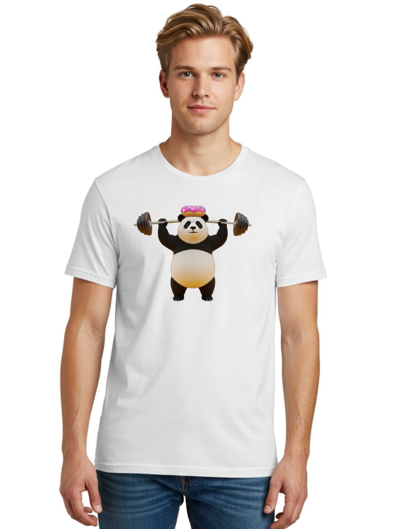 Panda-Lifting-Donut-1 Men'S Graphic Tee, 100% Cotton, Comfortable Casual Summer Wear, Machine Washable, Vintage Camera, Old Camera, Antique Camera, Black Camera, Classic Photography, Photography Equipment, Nostalgic Device, Film Camera, Baf946 28