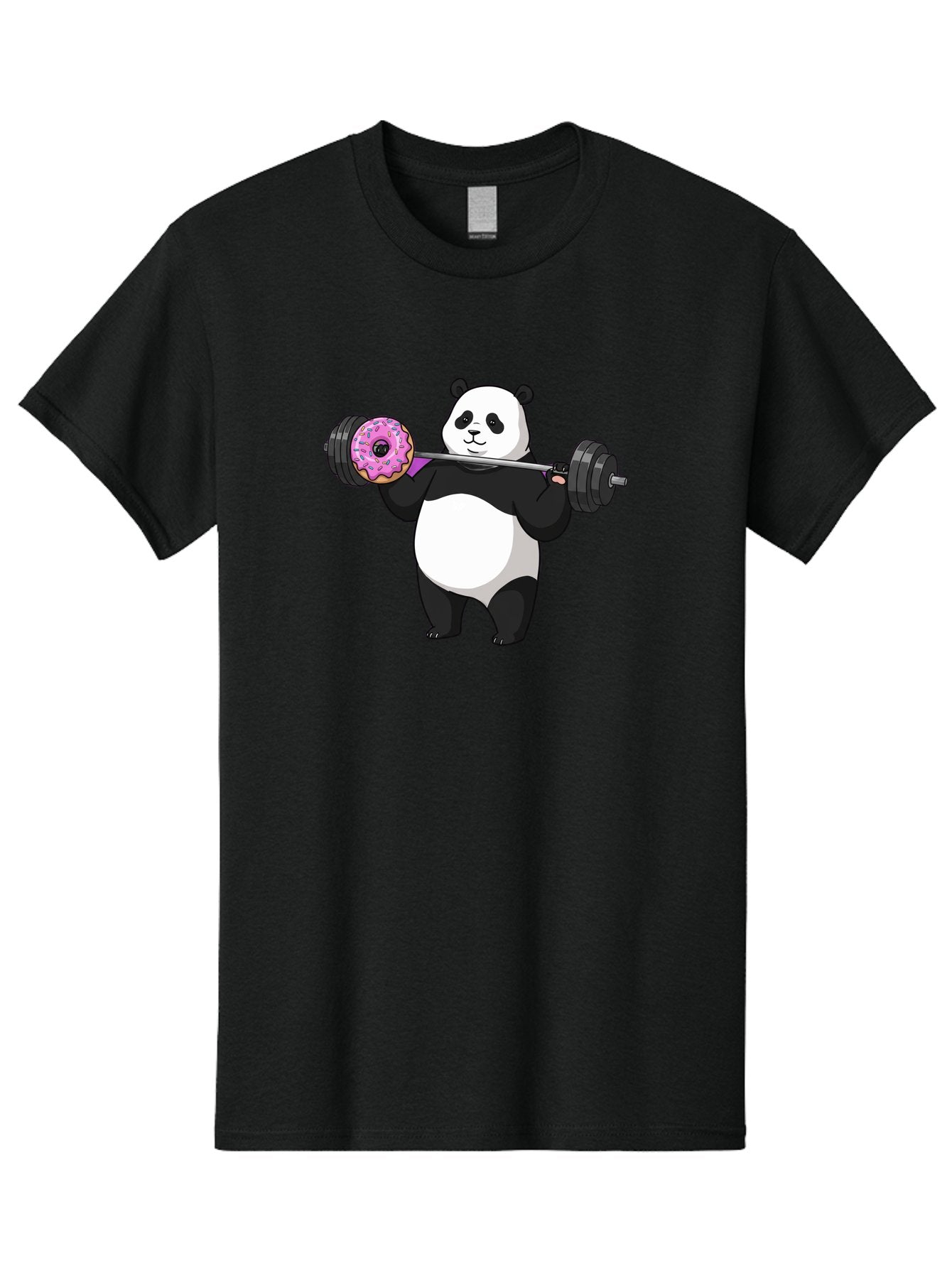Panda-Lifting-Donut Men'S Graphic Tee, 100% Cotton, Comfortable Casual Summer Wear, Machine Washable, Vintage Camera, Old Camera, Antique Camera, Black Camera, Classic Photography, Photography Equipment, Nostalgic Device, Film Camera, Baf947 7