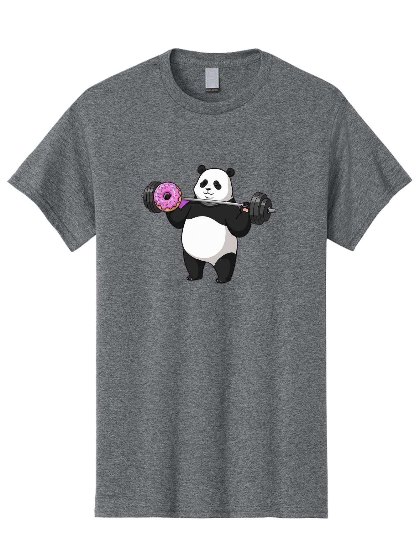 Panda-Lifting-Donut Men'S Graphic Tee, 100% Cotton, Comfortable Casual Summer Wear, Machine Washable, Vintage Camera, Old Camera, Antique Camera, Black Camera, Classic Photography, Photography Equipment, Nostalgic Device, Film Camera, Baf947 5