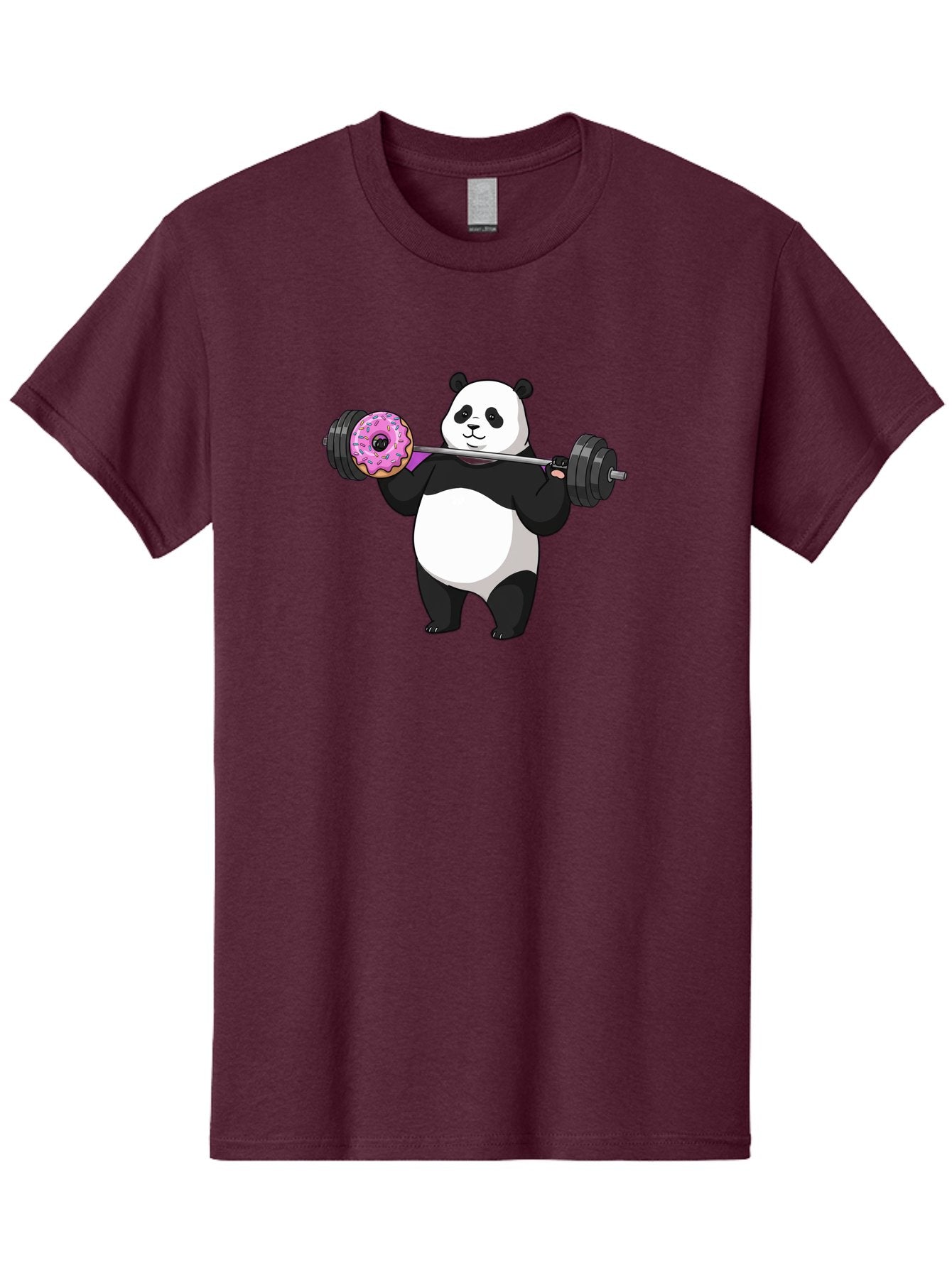 Panda-Lifting-Donut Men'S Graphic Tee, 100% Cotton, Comfortable Casual Summer Wear, Machine Washable, Vintage Camera, Old Camera, Antique Camera, Black Camera, Classic Photography, Photography Equipment, Nostalgic Device, Film Camera, Baf947
