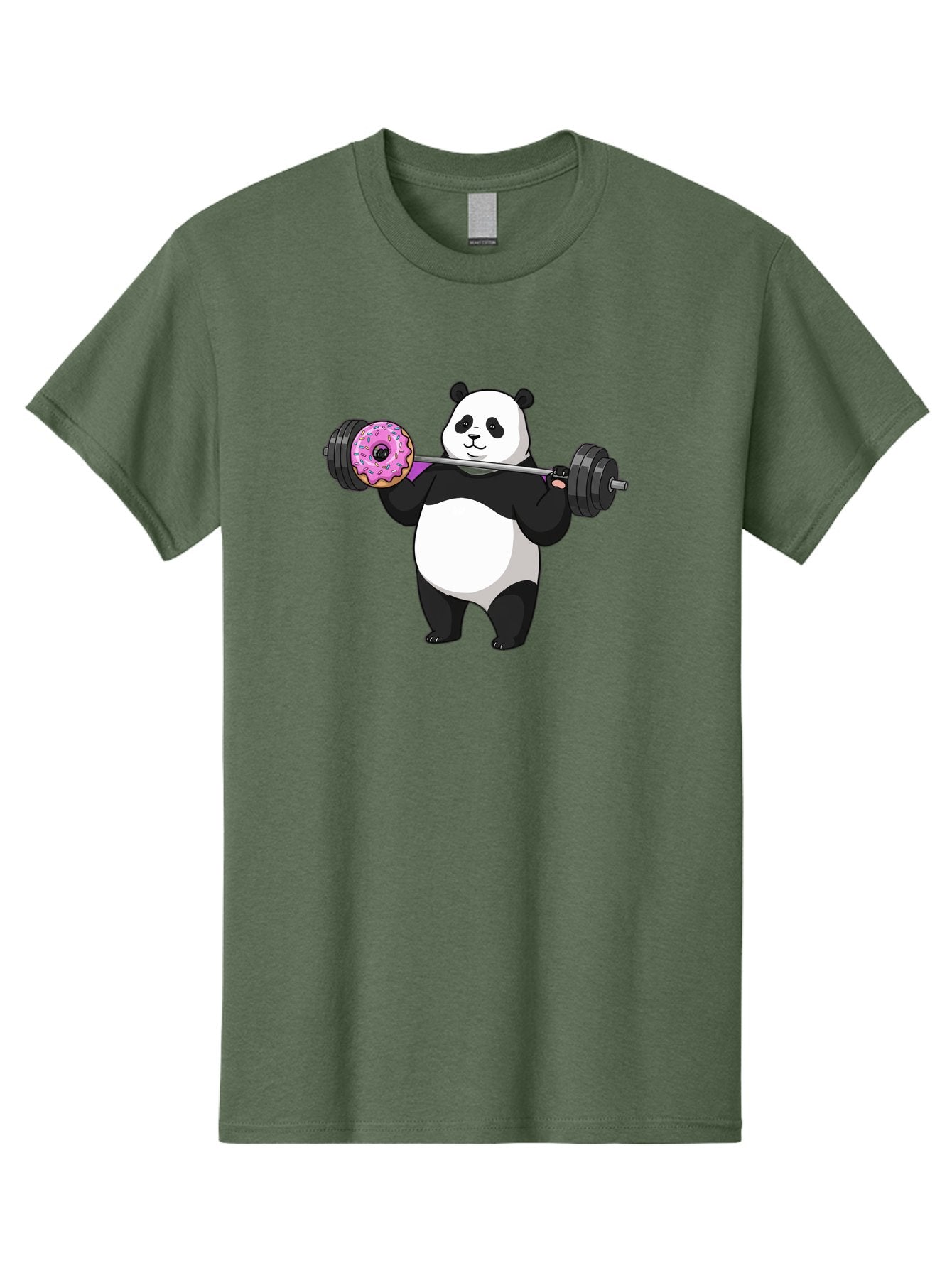 Panda-Lifting-Donut Men'S Graphic Tee, 100% Cotton, Comfortable Casual Summer Wear, Machine Washable, Vintage Camera, Old Camera, Antique Camera, Black Camera, Classic Photography, Photography Equipment, Nostalgic Device, Film Camera, Baf947