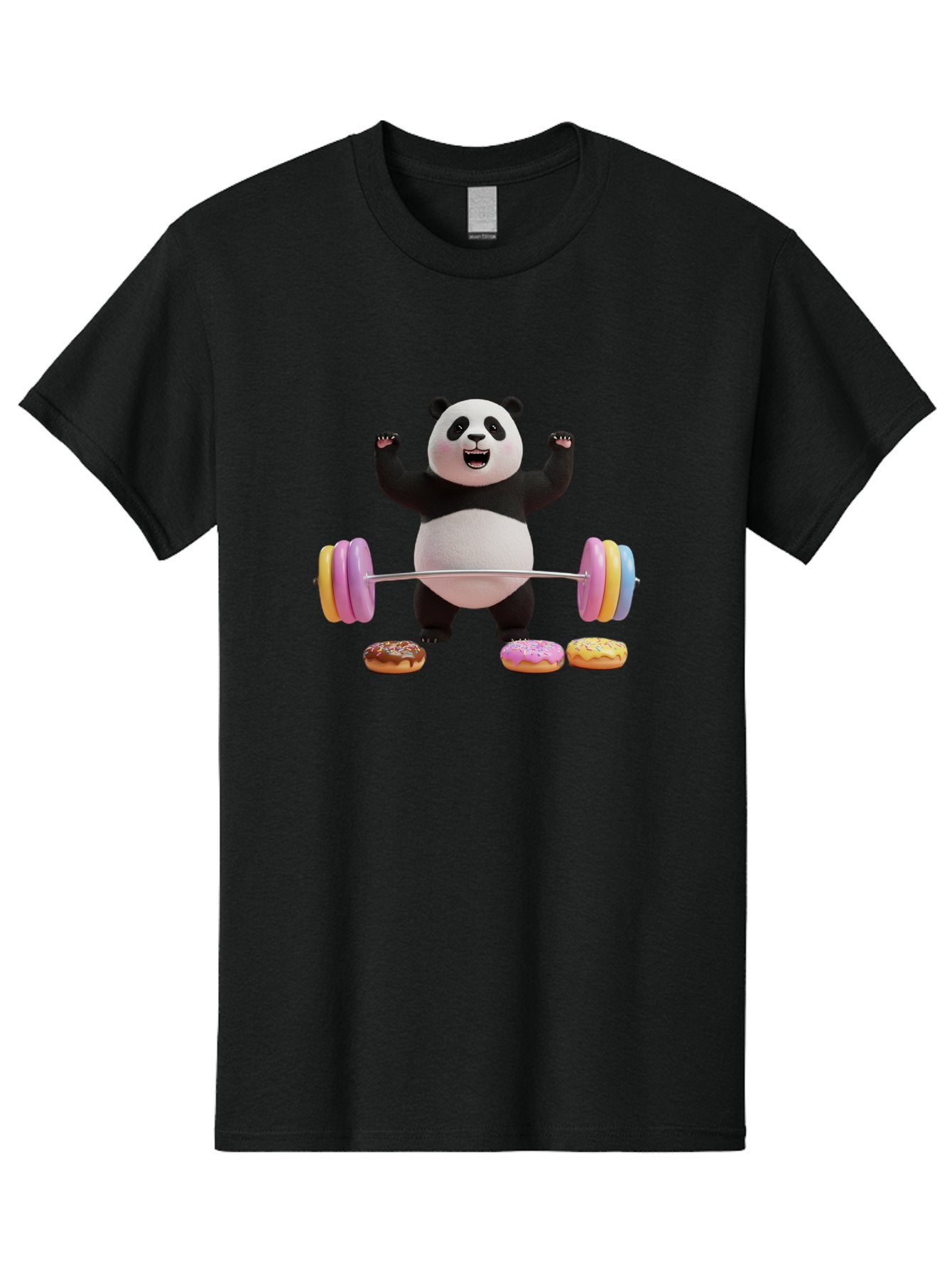 Panda-Lifting-Donuts-1 Men'S Graphic Tee, 100% Cotton, Comfortable Casual Summer Wear, Machine Washable, Vintage Camera, Old Camera, Antique Camera, Black Camera, Classic Photography, Photography Equipment, Nostalgic Device, Film Camera, Baf948 7