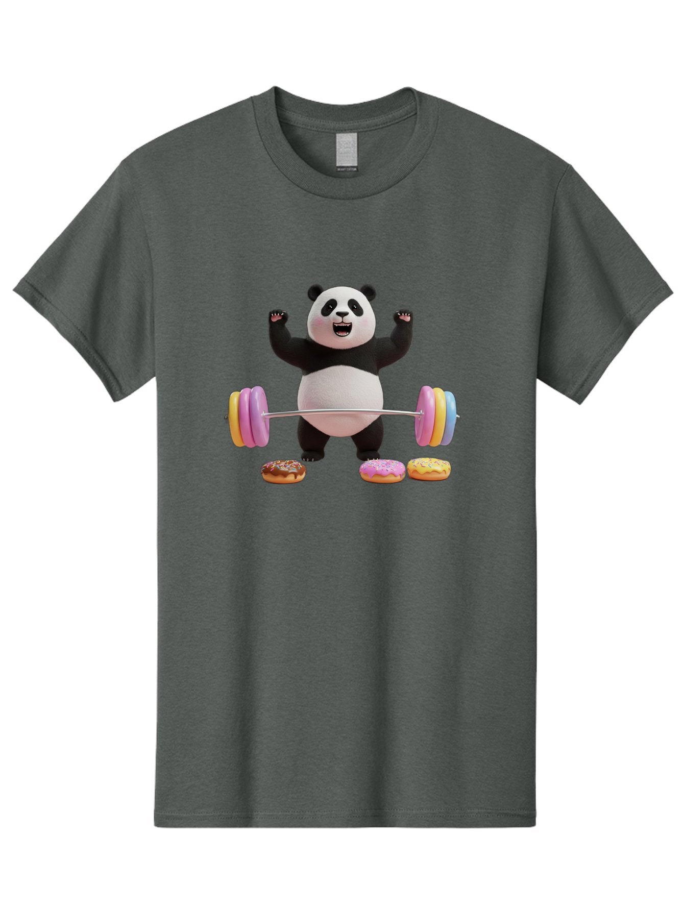 Panda-Lifting-Donuts-1 Men'S Graphic Tee, 100% Cotton, Comfortable Casual Summer Wear, Machine Washable, Vintage Camera, Old Camera, Antique Camera, Black Camera, Classic Photography, Photography Equipment, Nostalgic Device, Film Camera, Baf948 8