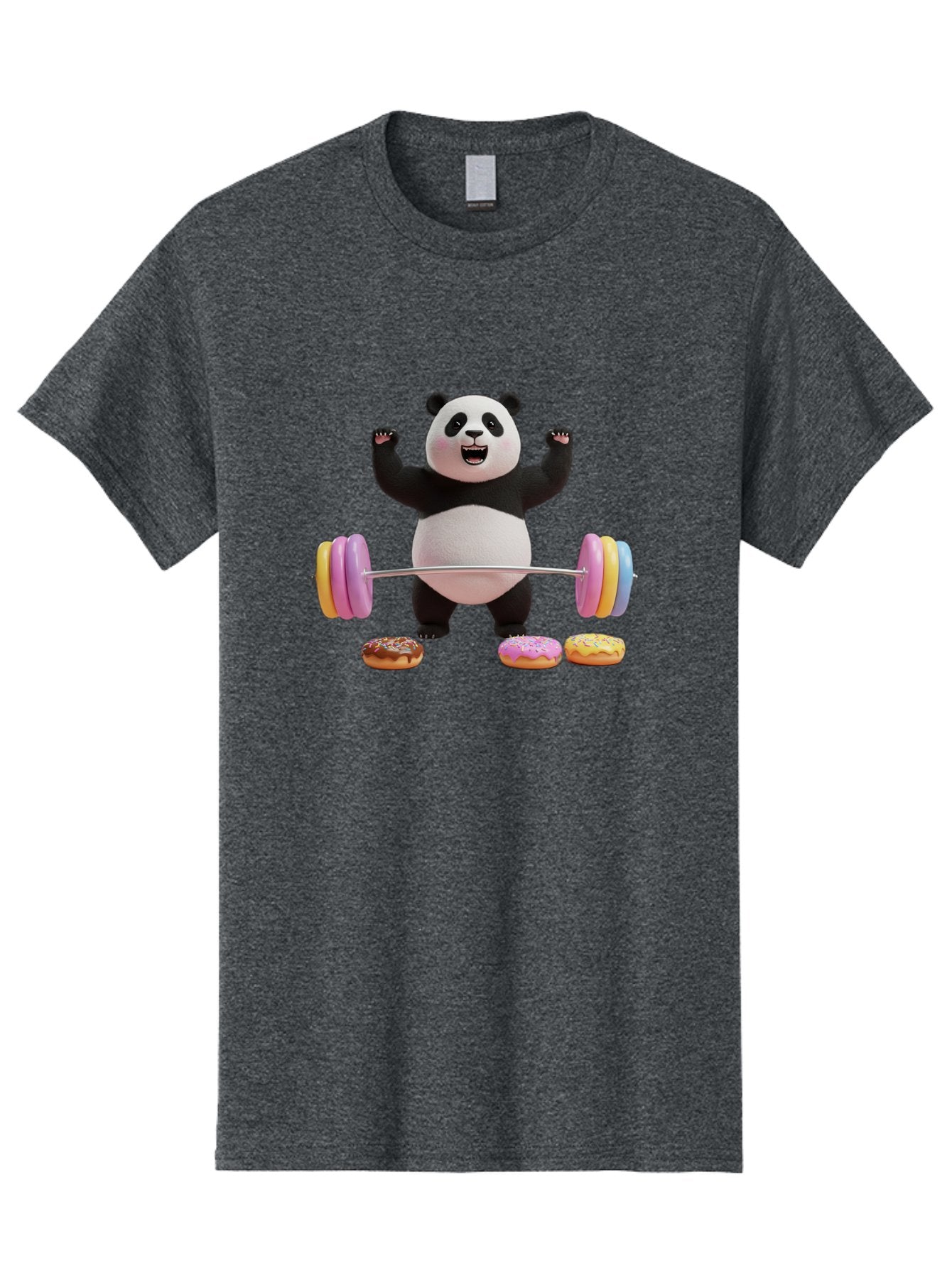 Panda-Lifting-Donuts-1 Men'S Graphic Tee, 100% Cotton, Comfortable Casual Summer Wear, Machine Washable, Vintage Camera, Old Camera, Antique Camera, Black Camera, Classic Photography, Photography Equipment, Nostalgic Device, Film Camera, Baf948 5