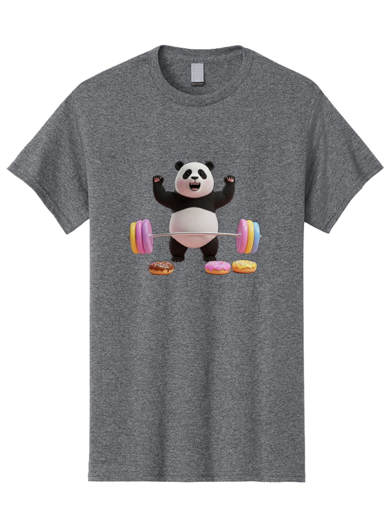 Panda-Lifting-Donuts-1 Men'S Graphic Tee, 100% Cotton, Comfortable Casual Summer Wear, Machine Washable, Vintage Camera, Old Camera, Antique Camera, Black Camera, Classic Photography, Photography Equipment, Nostalgic Device, Film Camera, Baf948 11