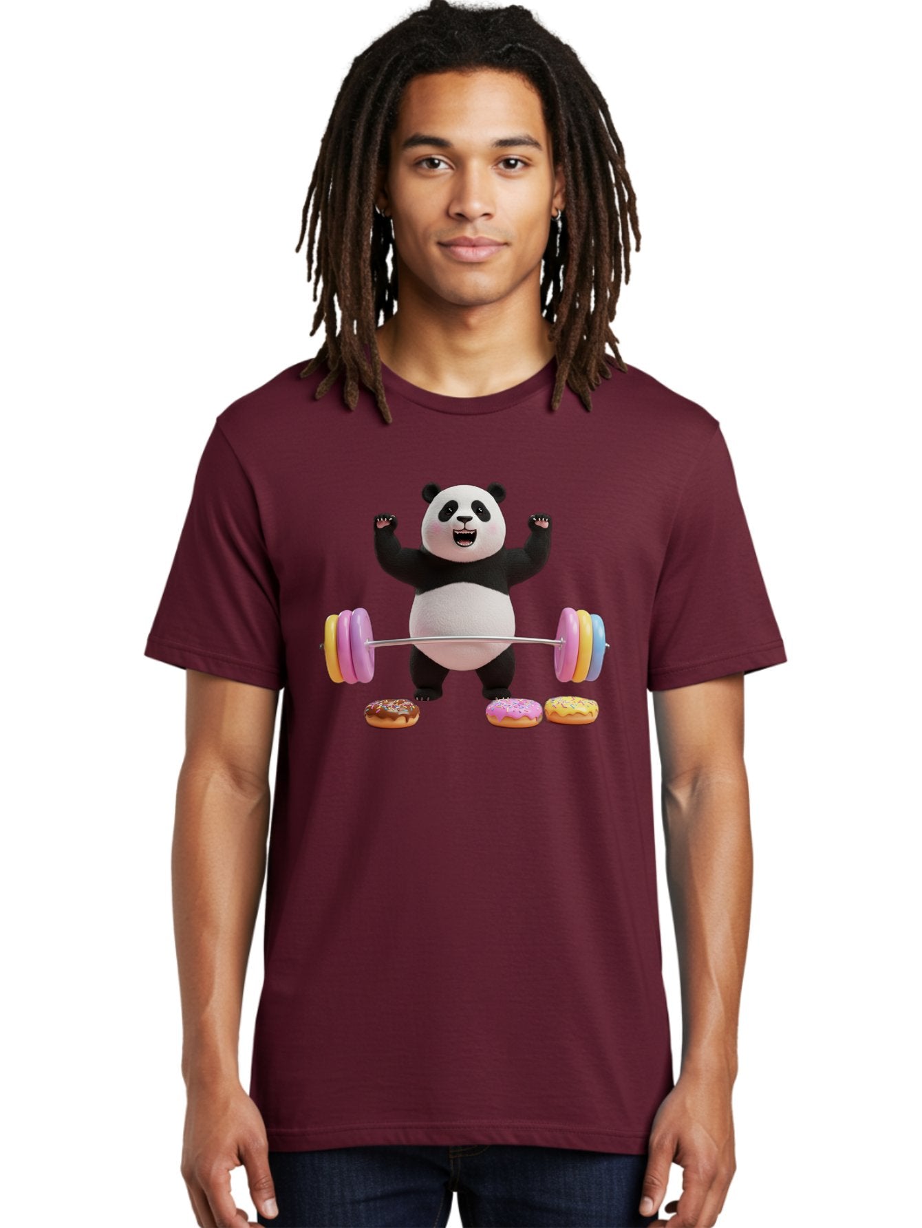 Panda-Lifting-Donuts-1 Men'S Graphic Tee, 100% Cotton, Comfortable Casual Summer Wear, Machine Washable, Vintage Camera, Old Camera, Antique Camera, Black Camera, Classic Photography, Photography Equipment, Nostalgic Device, Film Camera, Baf948 22