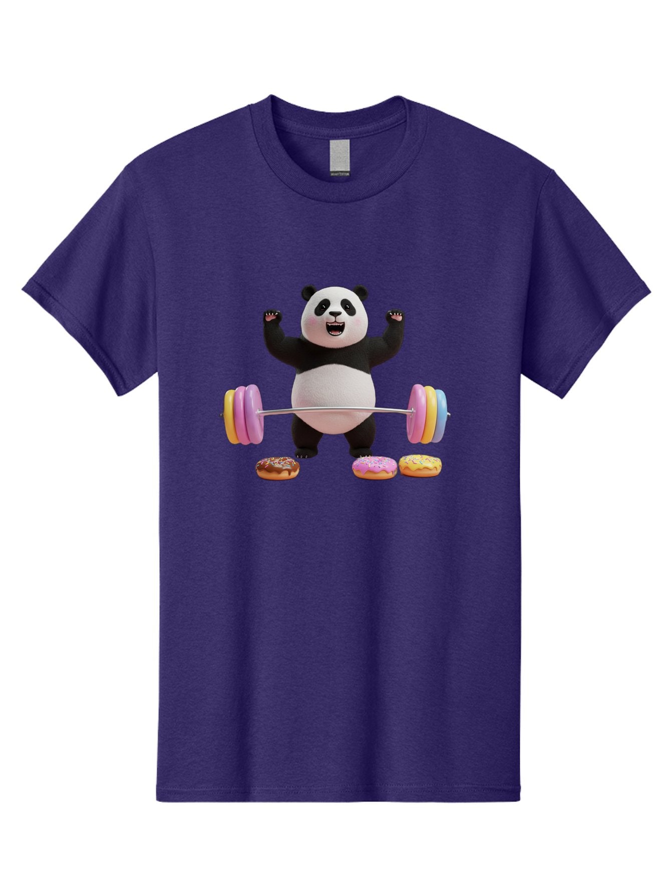 Panda-Lifting-Donuts-1 Men'S Graphic Tee, 100% Cotton, Comfortable Casual Summer Wear, Machine Washable, Vintage Camera, Old Camera, Antique Camera, Black Camera, Classic Photography, Photography Equipment, Nostalgic Device, Film Camera, Baf948