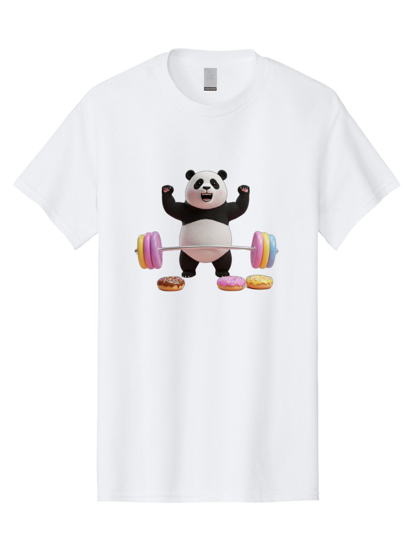 Panda-Lifting-Donuts-1 Men'S Graphic Tee, 100% Cotton, Comfortable Casual Summer Wear, Machine Washable, Vintage Camera, Old Camera, Antique Camera, Black Camera, Classic Photography, Photography Equipment, Nostalgic Device, Film Camera, Baf948