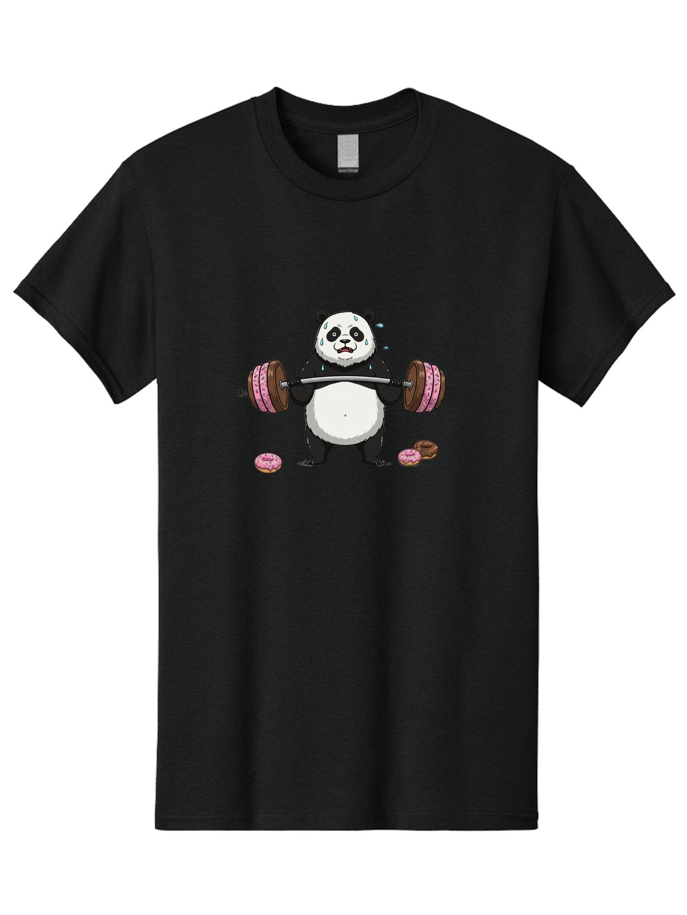 Panda-Lifting-Donuts-2 Men'S Graphic Tee, 100% Cotton, Comfortable Casual Summer Wear, Machine Washable, Vintage Camera, Old Camera, Antique Camera, Black Camera, Classic Photography, Photography Equipment, Nostalgic Device, Film Camera, Baf949 13