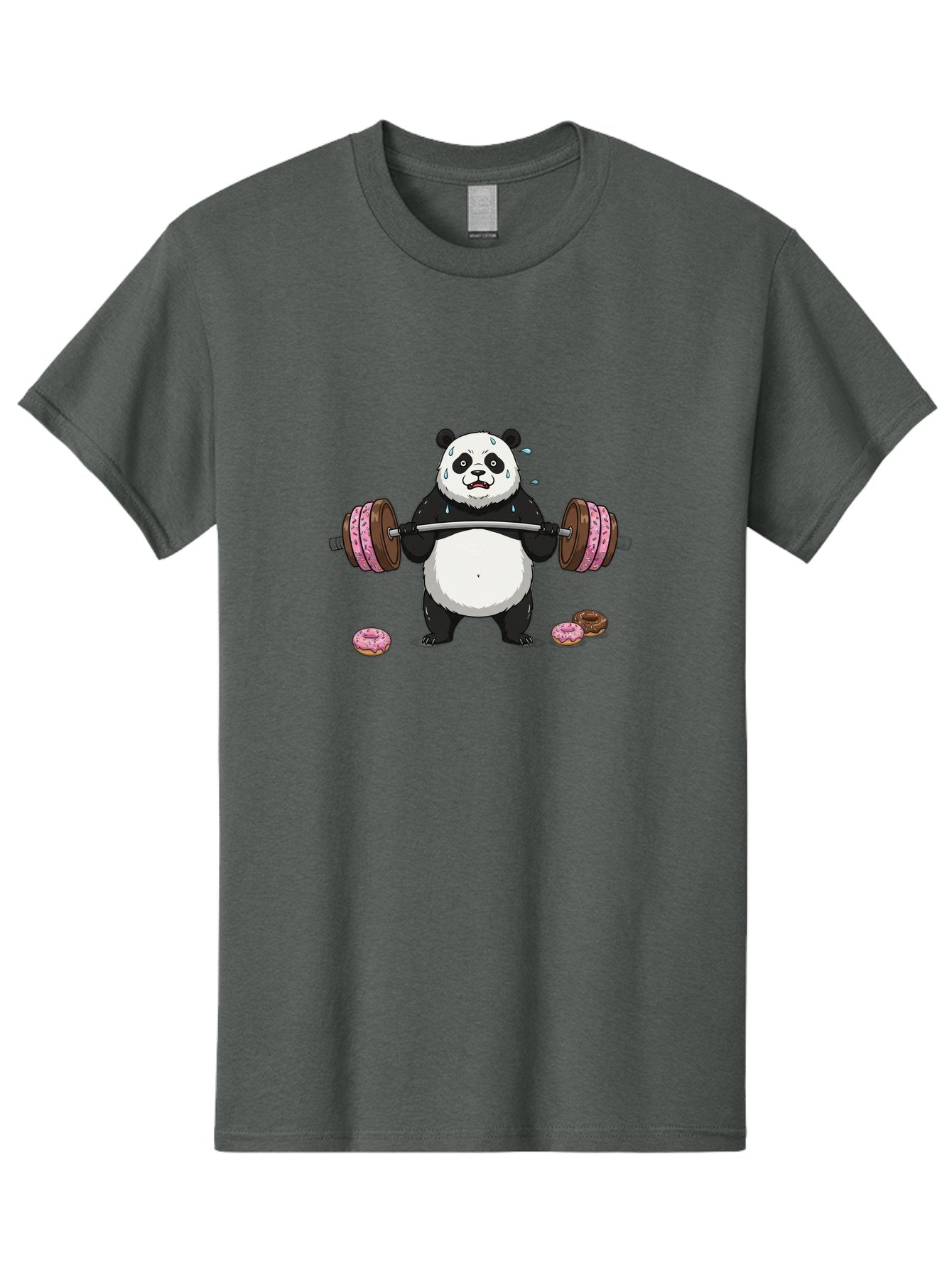 Panda-Lifting-Donuts-2 Men'S Graphic Tee, 100% Cotton, Comfortable Casual Summer Wear, Machine Washable, Vintage Camera, Old Camera, Antique Camera, Black Camera, Classic Photography, Photography Equipment, Nostalgic Device, Film Camera, Baf949 11