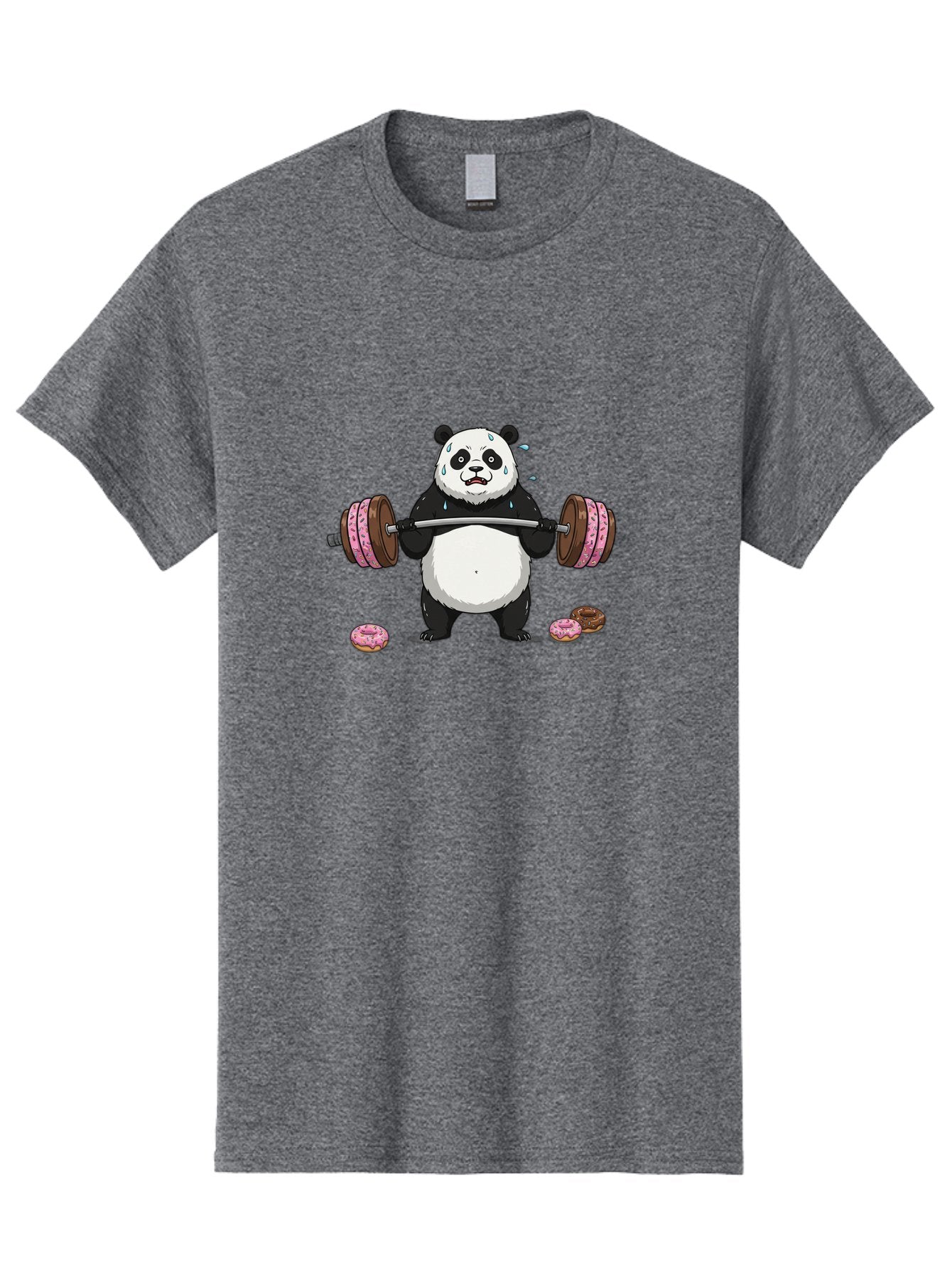 Panda-Lifting-Donuts-2 Men'S Graphic Tee, 100% Cotton, Comfortable Casual Summer Wear, Machine Washable, Vintage Camera, Old Camera, Antique Camera, Black Camera, Classic Photography, Photography Equipment, Nostalgic Device, Film Camera, Baf949