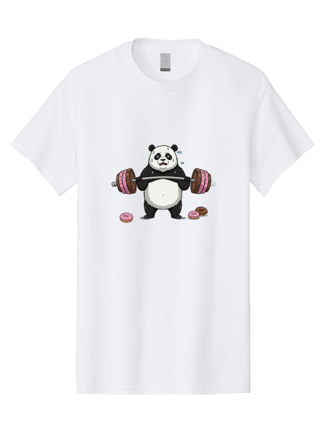 Panda-Lifting-Donuts-2 Men'S Graphic Tee, 100% Cotton, Comfortable Casual Summer Wear, Machine Washable, Vintage Camera, Old Camera, Antique Camera, Black Camera, Classic Photography, Photography Equipment, Nostalgic Device, Film Camera, Baf949 3