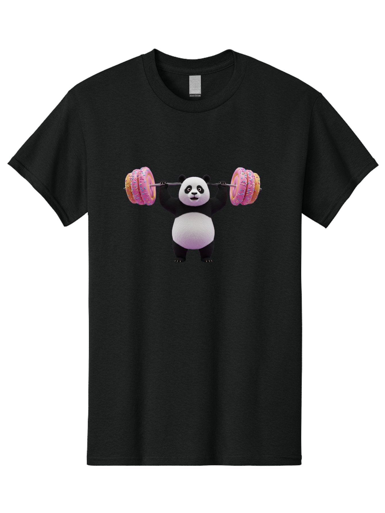 Panda-Lifting-Donuts-3 Men'S Graphic Tee, 100% Cotton, Comfortable Casual Summer Wear, Machine Washable, Vintage Camera, Old Camera, Antique Camera, Black Camera, Classic Photography, Photography Equipment, Nostalgic Device, Film Camera, Baf950 13