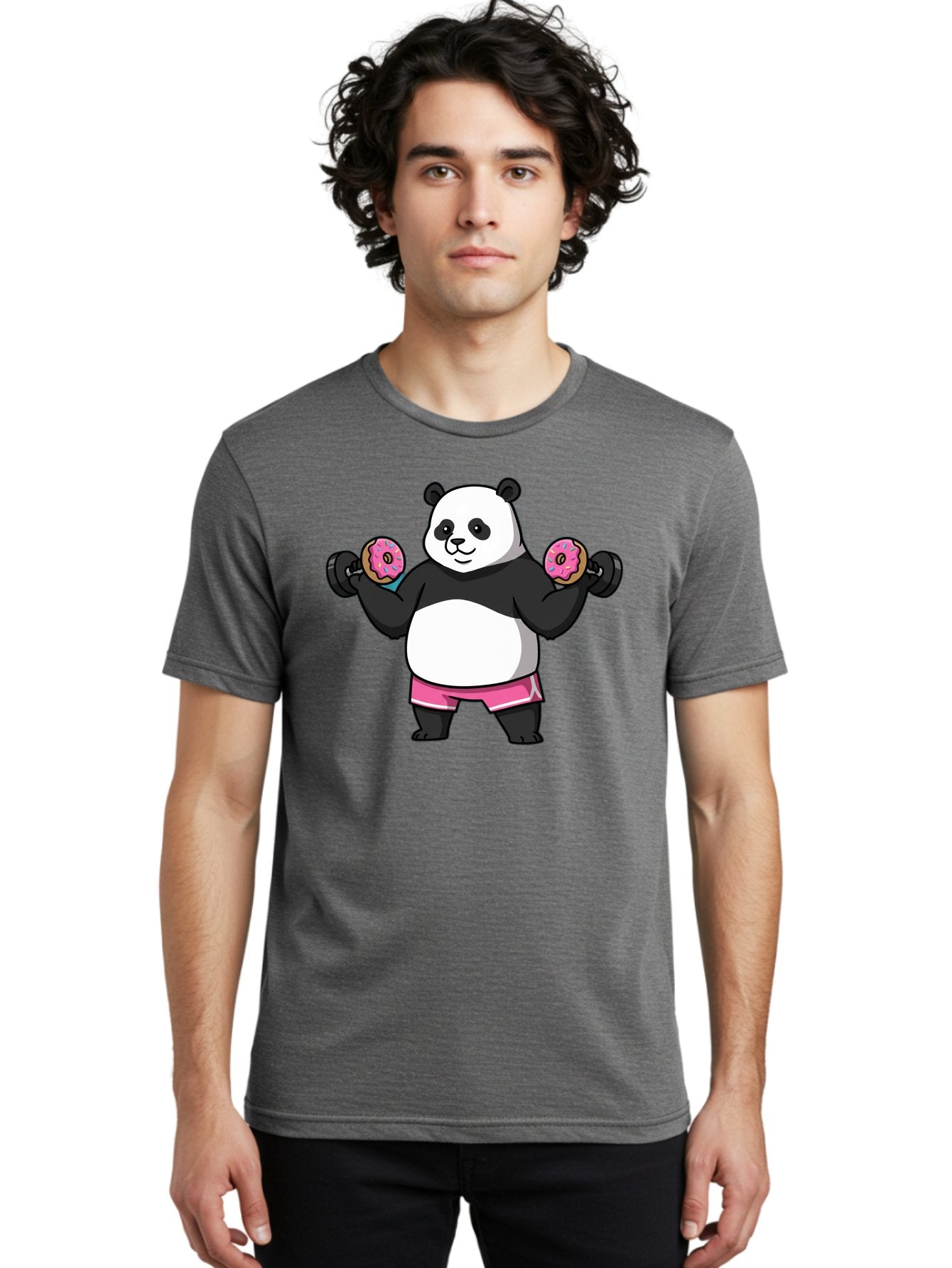 Panda-Lifting-Donuts-Dumbbells Men'S Graphic Tee, 100% Cotton, Comfortable Casual Summer Wear, Machine Washable, Vintage Camera, Old Camera, Antique Camera, Black Camera, Classic Photography, Photography Equipment, Nostalgic Device, Baf951 26
