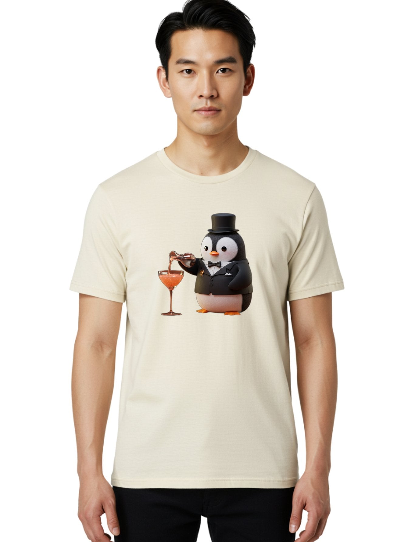 Penguin-Bartender-1 Men'S Graphic Tee, 100% Cotton, Comfortable Casual Summer Wear, Machine Washable, Vintage Camera, Old Camera, Antique Camera, Black Camera, Classic Photography, Photography Equipment, Nostalgic Device, Film Camera, Baf966 30