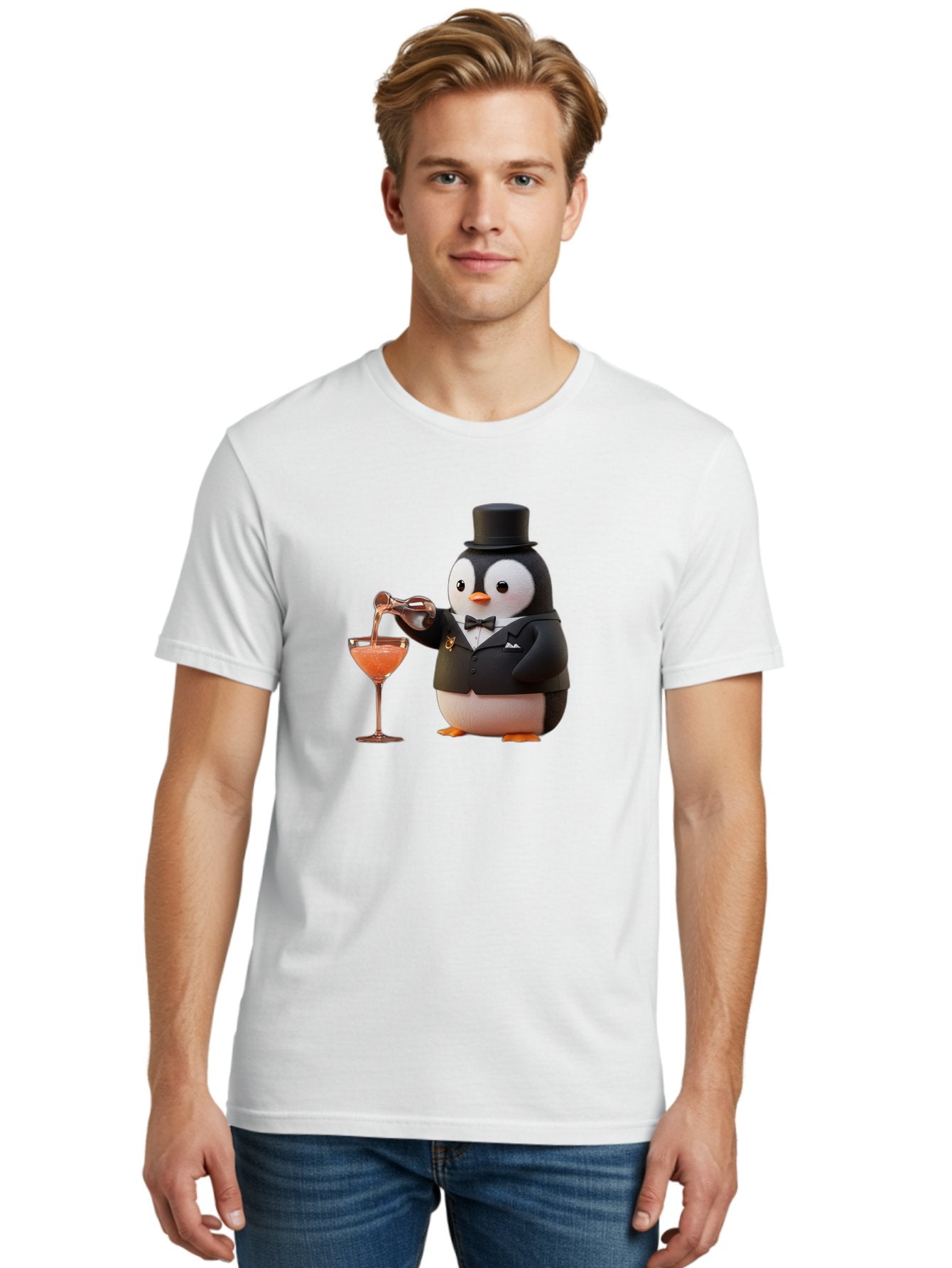 Penguin-Bartender-1 Men'S Graphic Tee, 100% Cotton, Comfortable Casual Summer Wear, Machine Washable, Vintage Camera, Old Camera, Antique Camera, Black Camera, Classic Photography, Photography Equipment, Nostalgic Device, Film Camera, Baf966 19