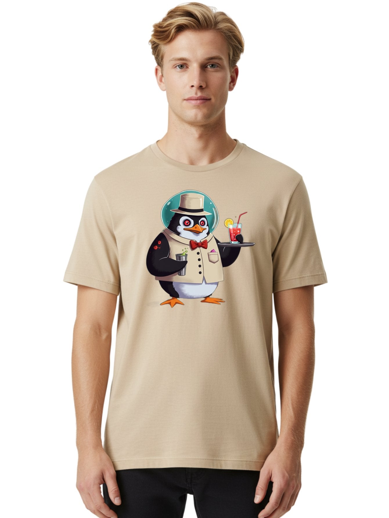 Penguin-Bartender-13 Men'S Graphic Tee, 100% Cotton, Comfortable Casual Summer Wear, Machine Washable, Vintage Camera, Old Camera, Antique Camera, Black Camera, Classic Photography, Photography Equipment, Nostalgic Device, Film Camera, Baf970 22