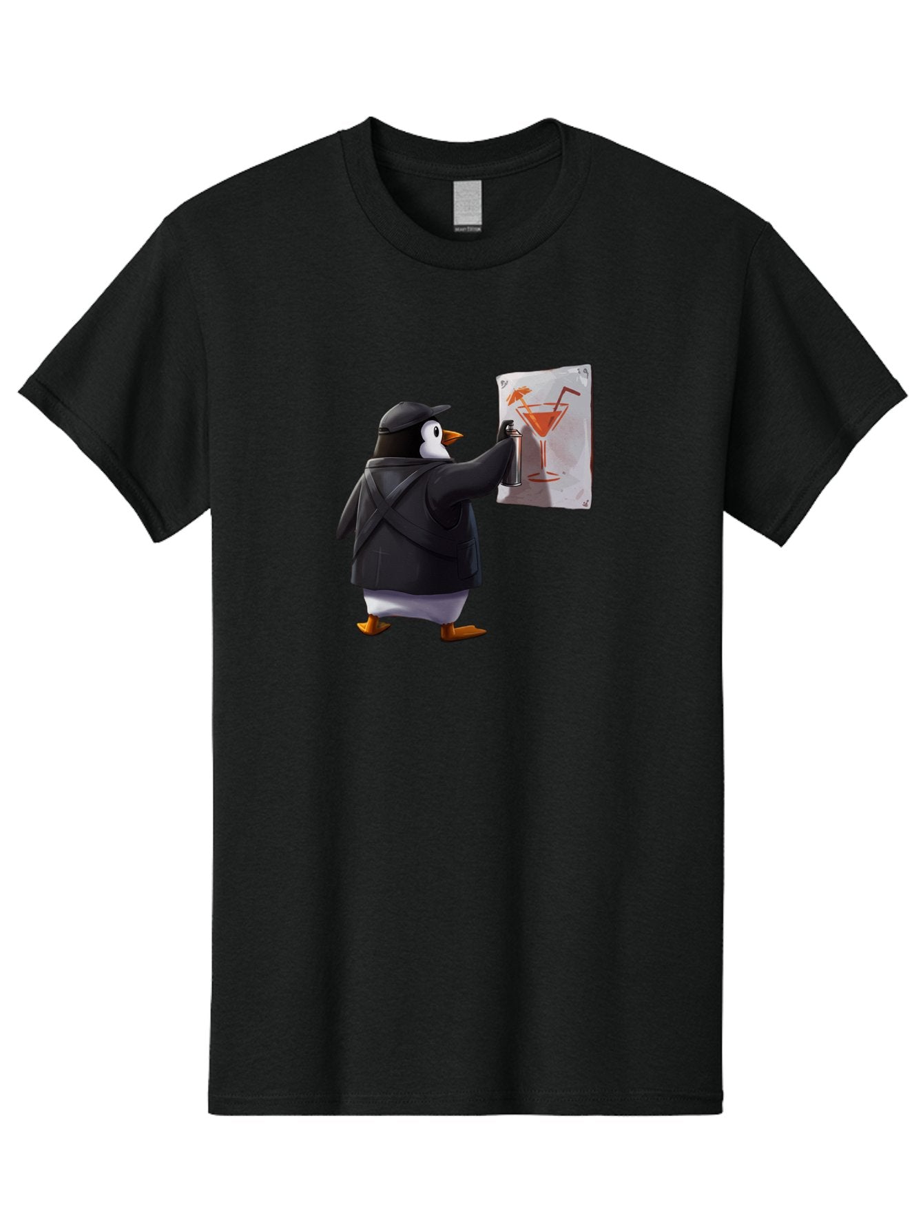 Penguin-Bartender-5 Men'S Graphic Tee, 100% Cotton, Comfortable Casual Summer Wear, Machine Washable, Vintage Camera, Old Camera, Antique Camera, Black Camera, Classic Photography, Photography Equipment, Nostalgic Device, Film Camera, Baf975 7