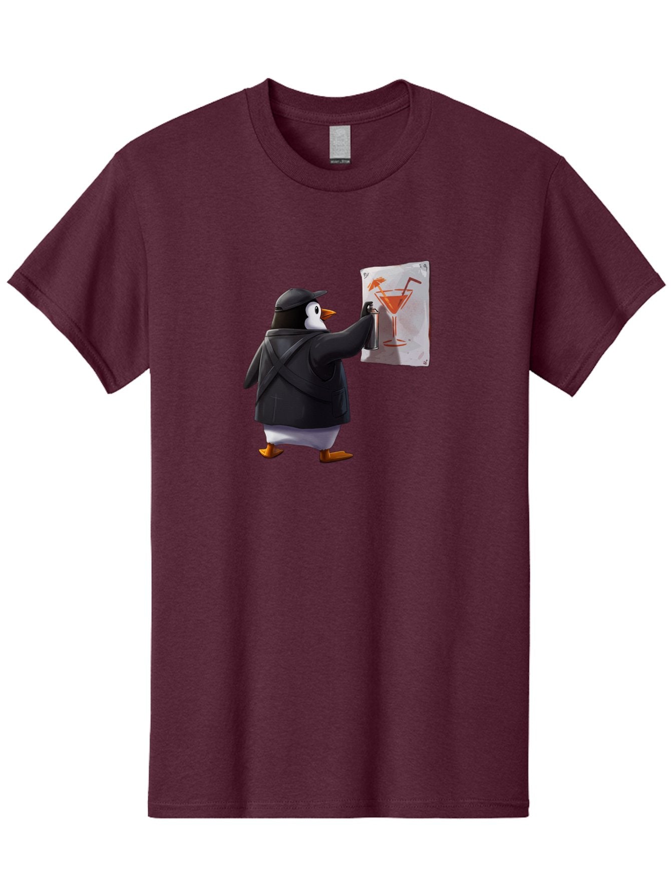 Penguin-Bartender-5 Men'S Graphic Tee, 100% Cotton, Comfortable Casual Summer Wear, Machine Washable, Vintage Camera, Old Camera, Antique Camera, Black Camera, Classic Photography, Photography Equipment, Nostalgic Device, Film Camera, Baf975 12