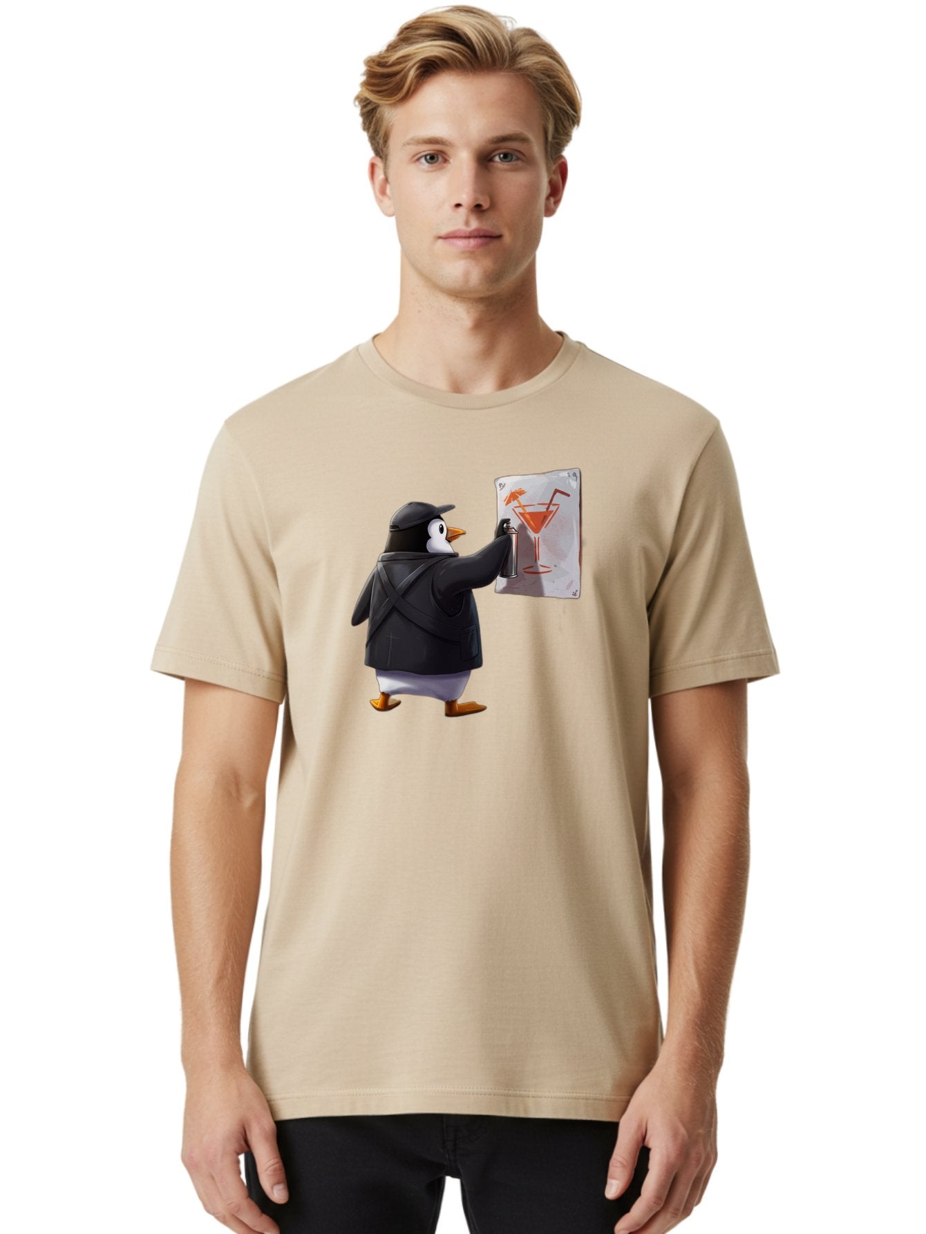 Penguin-Bartender-5 Men'S Graphic Tee, 100% Cotton, Comfortable Casual Summer Wear, Machine Washable, Vintage Camera, Old Camera, Antique Camera, Black Camera, Classic Photography, Photography Equipment, Nostalgic Device, Film Camera, Baf975 18