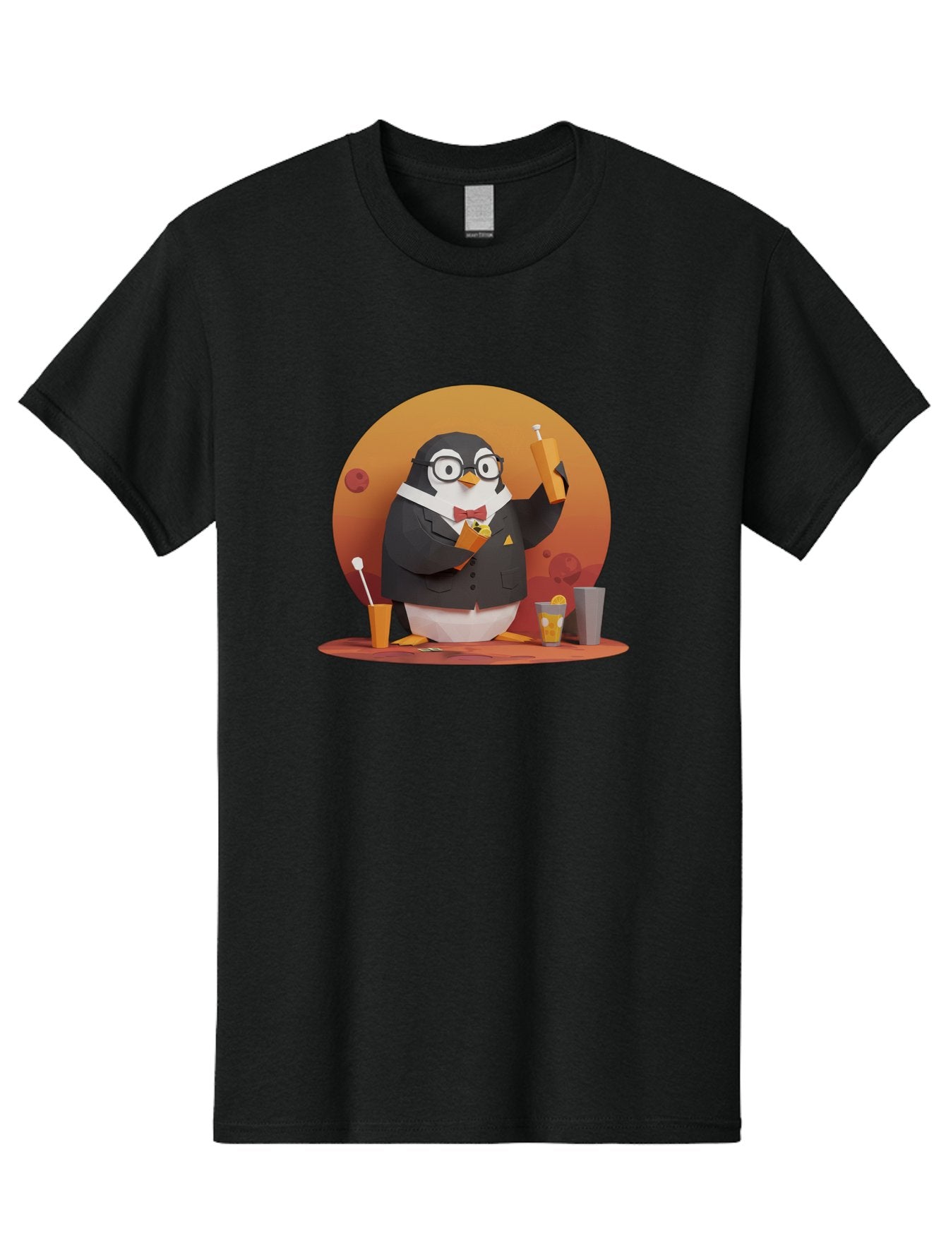 Penguin-Bartender-7 Men'S Graphic Tee, 100% Cotton, Comfortable Casual Summer Wear, Machine Washable, Vintage Camera, Old Camera, Antique Camera, Black Camera, Classic Photography, Photography Equipment, Nostalgic Device, Film Camera, Baf977 8