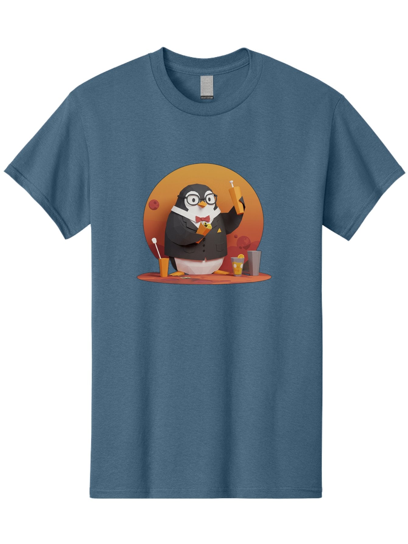 Penguin-Bartender-7 Men'S Graphic Tee, 100% Cotton, Comfortable Casual Summer Wear, Machine Washable, Vintage Camera, Old Camera, Antique Camera, Black Camera, Classic Photography, Photography Equipment, Nostalgic Device, Film Camera, Baf977 10