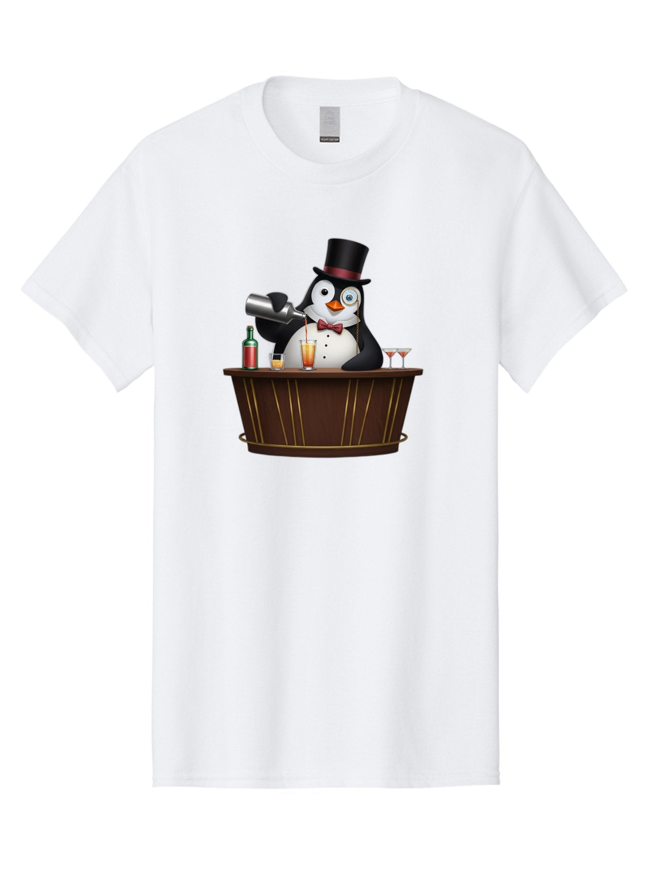 Penguin-Bartender-9 Men'S Graphic Tee, 100% Cotton, Comfortable Casual Summer Wear, Machine Washable, Vintage Camera, Old Camera, Antique Camera, Black Camera, Classic Photography, Photography Equipment, Nostalgic Device, Film Camera, Baf979 15