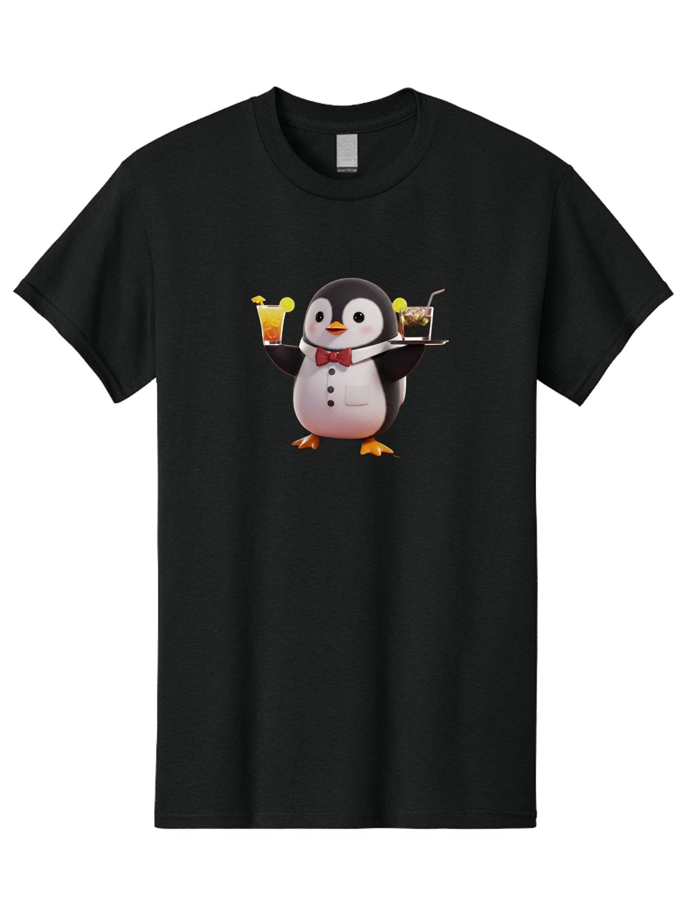 Penguin-Bartender Men'S Graphic Tee, 100% Cotton, Comfortable Casual Summer Wear, Machine Washable, Vintage Camera, Old Camera, Antique Camera, Black Camera, Classic Photography, Photography Equipment, Nostalgic Device, Film Camera, Camera Art Baf980 15