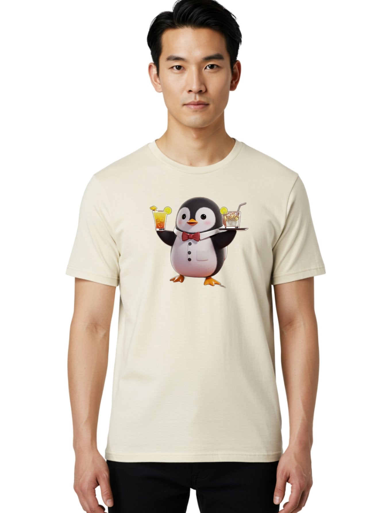 Penguin-Bartender Men'S Graphic Tee, 100% Cotton, Comfortable Casual Summer Wear, Machine Washable, Vintage Camera, Old Camera, Antique Camera, Black Camera, Classic Photography, Photography Equipment, Nostalgic Device, Film Camera, Camera Art Baf980 16