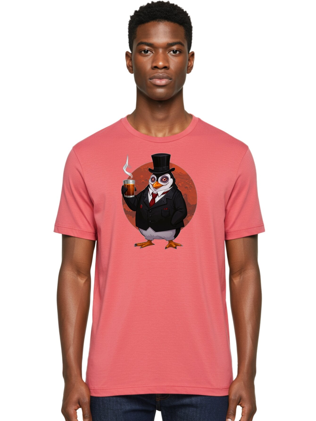 Penguin-In-Suit-4 Men'S Graphic Tee, 100% Cotton, Comfortable Casual Summer Wear, Machine Washable, Vintage Camera, Old Camera, Antique Camera, Black Camera, Classic Photography, Photography Equipment, Nostalgic Device, Film Camera, Camera Art Baf986 25