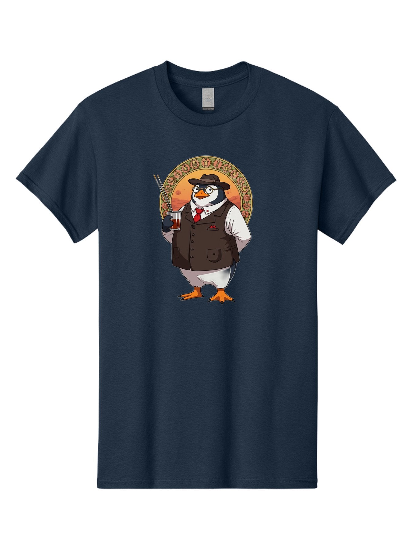 Penguin-In-Suit Men'S Graphic Tee, 100% Cotton, Comfortable Casual Summer Wear, Machine Washable, Vintage Camera, Old Camera, Antique Camera, Black Camera, Classic Photography, Photography Equipment, Nostalgic Device, Film Camera, Camera Art Baf987 12