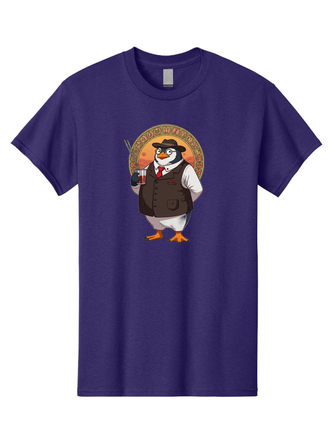 Penguin-In-Suit Men'S Graphic Tee, 100% Cotton, Comfortable Casual Summer Wear, Machine Washable, Vintage Camera, Old Camera, Antique Camera, Black Camera, Classic Photography, Photography Equipment, Nostalgic Device, Film Camera, Camera Art Baf987 6