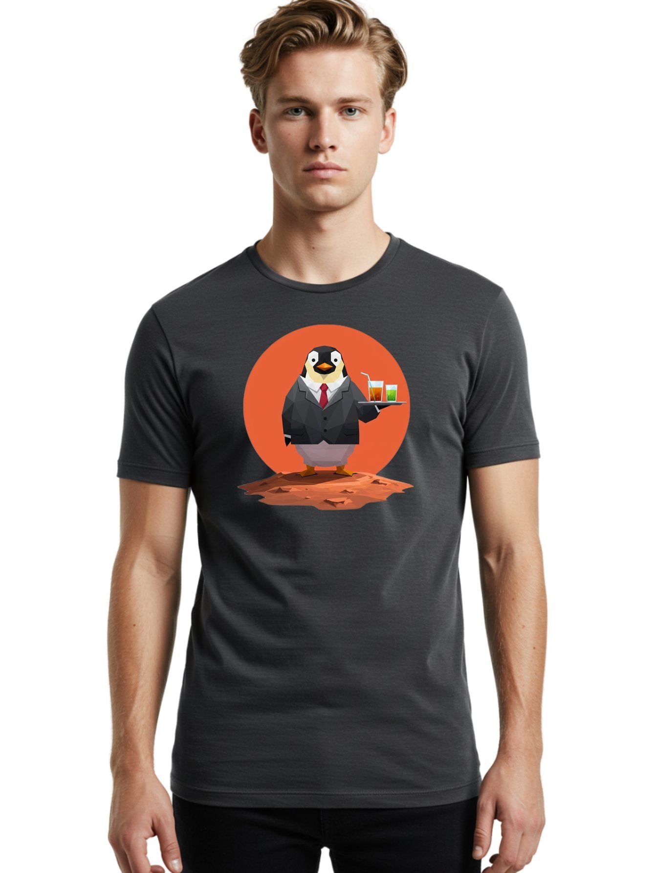 Penguin-Waiter-1 Men'S Graphic Tee, 100% Cotton, Comfortable Casual Summer Wear, Machine Washable, Vintage Camera, Old Camera, Antique Camera, Black Camera, Classic Photography, Photography Equipment, Nostalgic Device, Film Camera, Camera Art Baf988 27