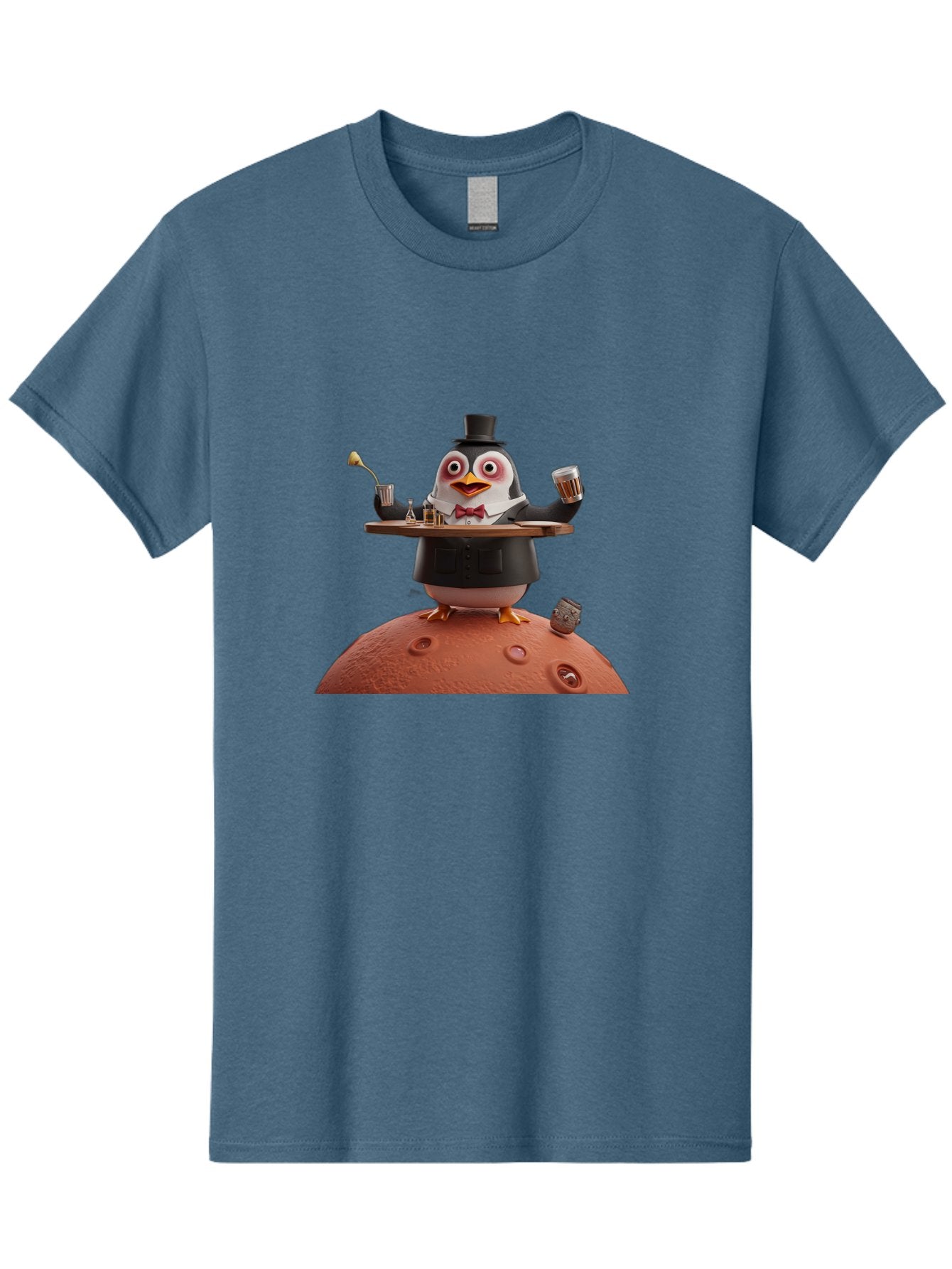 Penguin-Waiter-2 Men'S Graphic Tee, 100% Cotton, Comfortable Casual Summer Wear, Machine Washable, Vintage Camera, Old Camera, Antique Camera, Black Camera, Classic Photography, Photography Equipment, Nostalgic Device, Film Camera, Camera Art Baf989