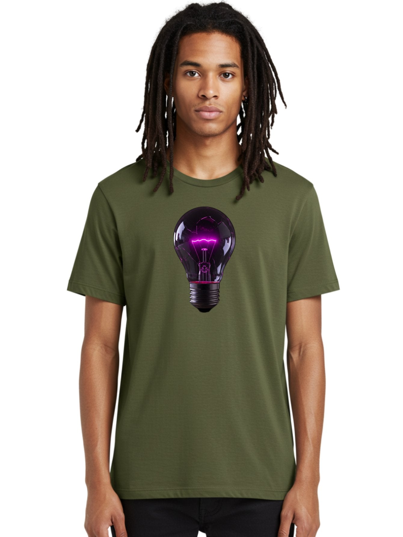 Purple-Light-Bulb Men'S Graphic Tee, 100% Cotton, Comfortable Casual Summer Wear, Machine Washable, Vintage Camera, Old Camera, Antique Camera, Black Camera, Classic Photography, Photography Equipment, Nostalgic Device, Film Camera, Camera Art Bag000 30