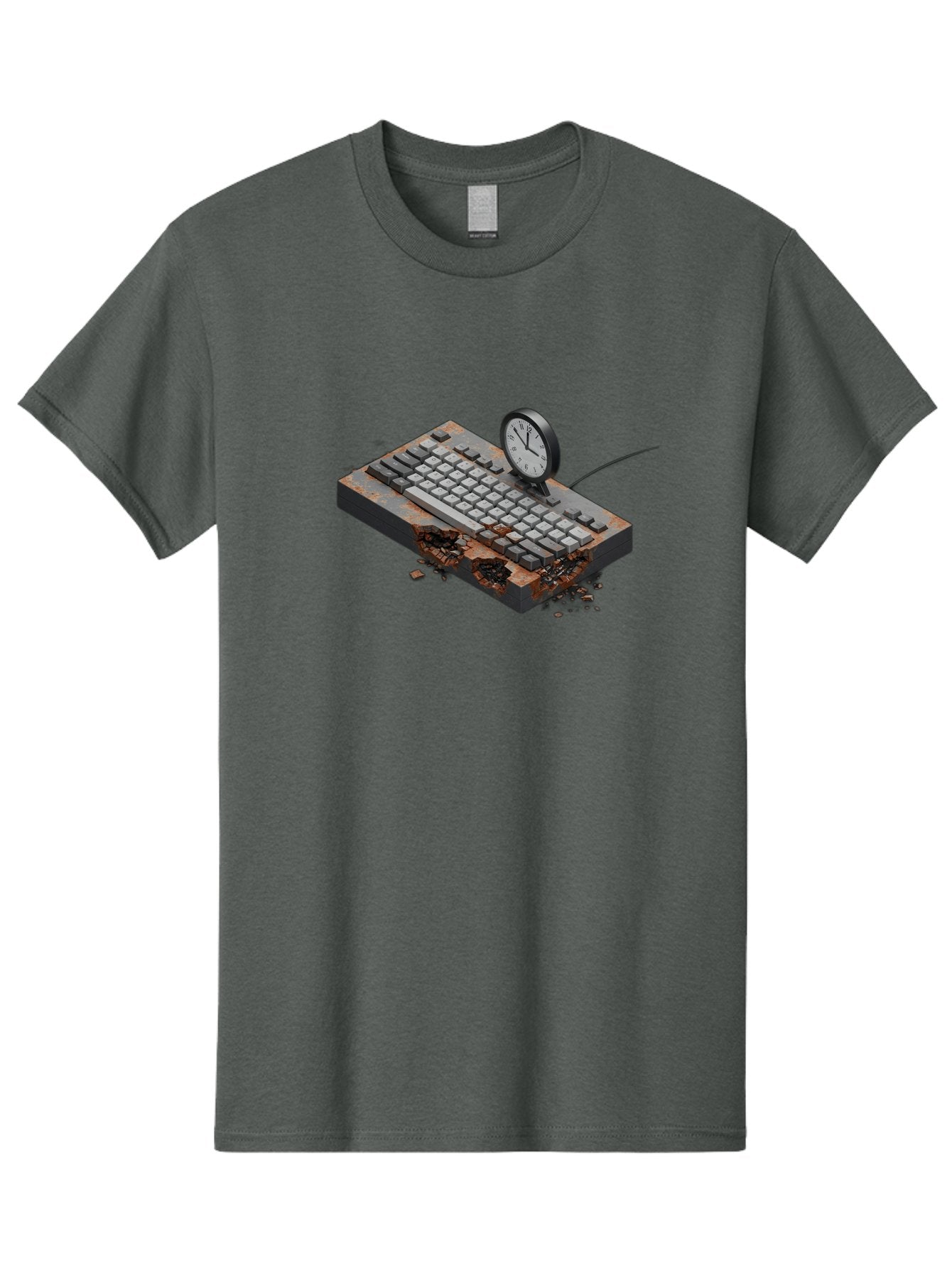 Rusty-Keyboard-And-Clock Men'S Graphic Tee, 100% Cotton, Comfortable Casual Summer Wear, Machine Washable, Vintage Camera, Old Camera, Antique Camera, Black Camera, Classic Photography, Photography Equipment, Nostalgic Device, Film Camera, Bag003 10