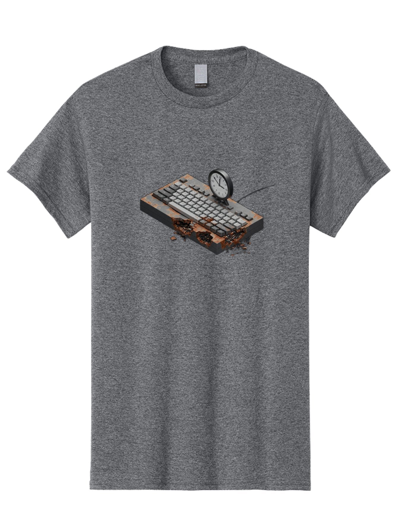 Rusty-Keyboard-And-Clock Men'S Graphic Tee, 100% Cotton, Comfortable Casual Summer Wear, Machine Washable, Vintage Camera, Old Camera, Antique Camera, Black Camera, Classic Photography, Photography Equipment, Nostalgic Device, Film Camera, Bag003 4