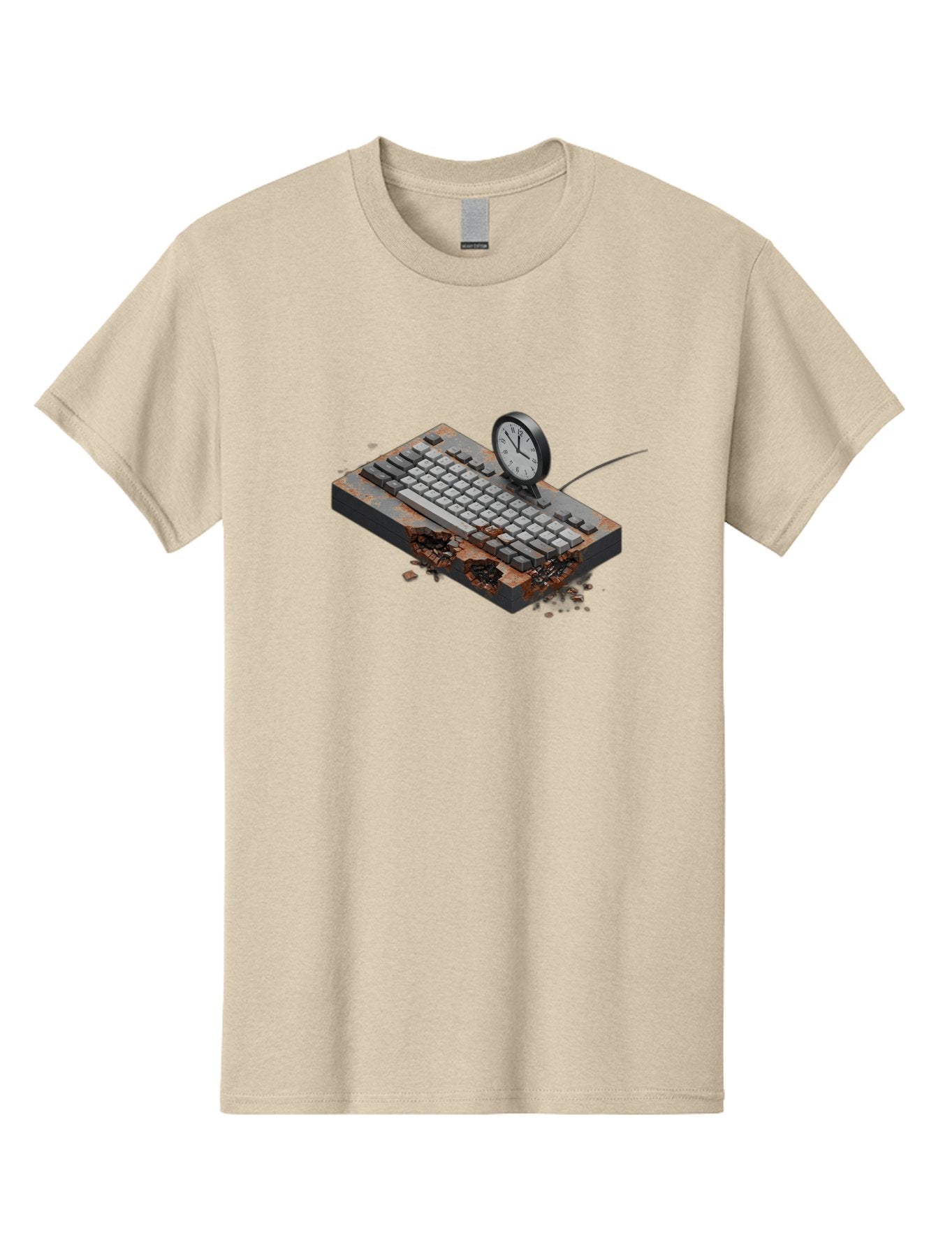Rusty-Keyboard-And-Clock Men'S Graphic Tee, 100% Cotton, Comfortable Casual Summer Wear, Machine Washable, Vintage Camera, Old Camera, Antique Camera, Black Camera, Classic Photography, Photography Equipment, Nostalgic Device, Film Camera, Bag003 9
