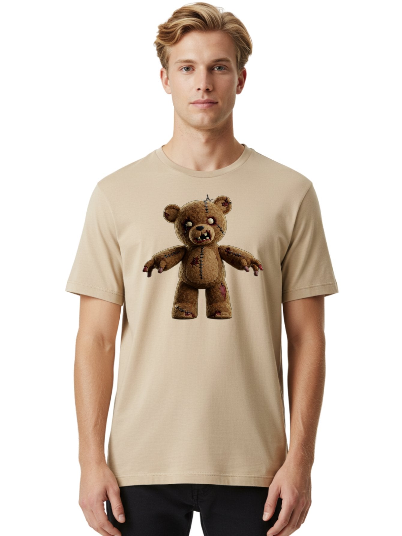 Scary-Teddy-Bear Men'S Graphic Tee, 100% Cotton, Comfortable Casual Summer Wear, Machine Washable, Vintage Camera, Old Camera, Antique Camera, Black Camera, Classic Photography, Photography Equipment, Nostalgic Device, Film Camera, Camera Art Bag008 20